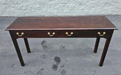 Stickley Chippendale Solid Mahogany Console Table with Protective Glass Top