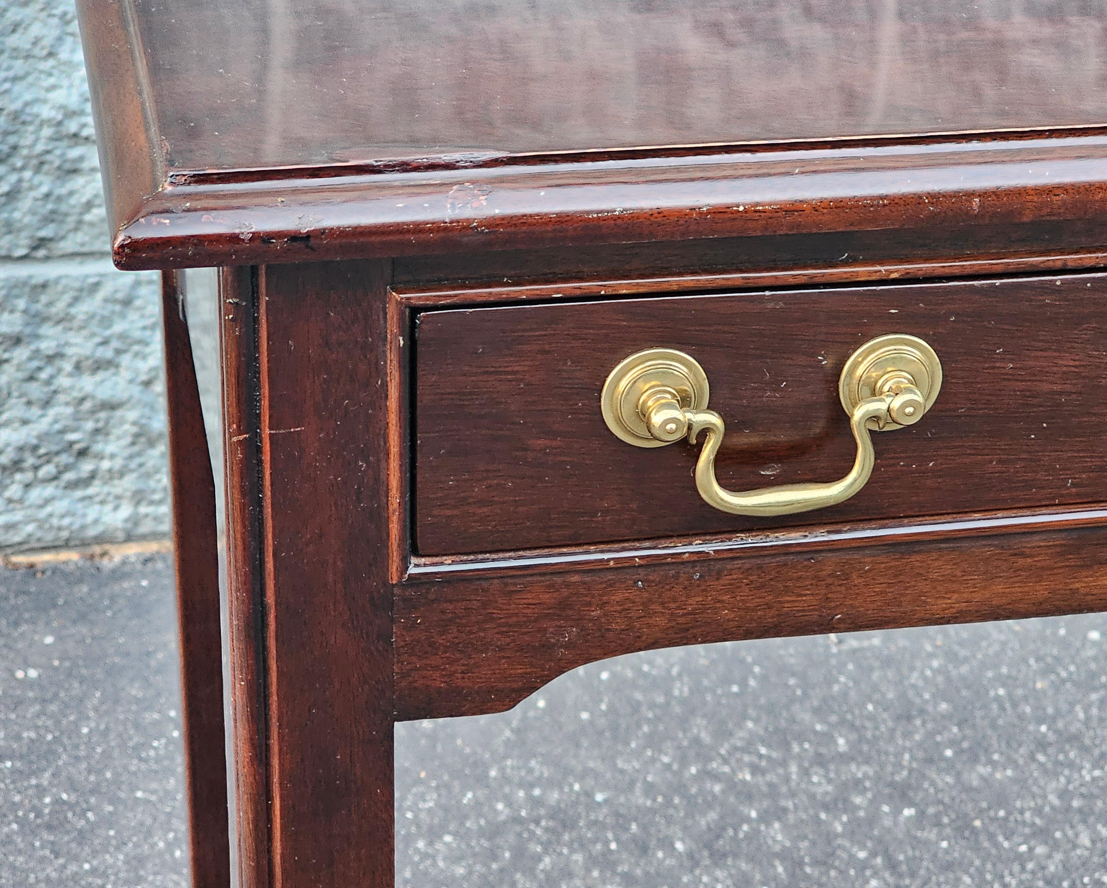 Stickley Chippendale Solid Mahogany Console Table with Protective Glass Top  For Sale 3