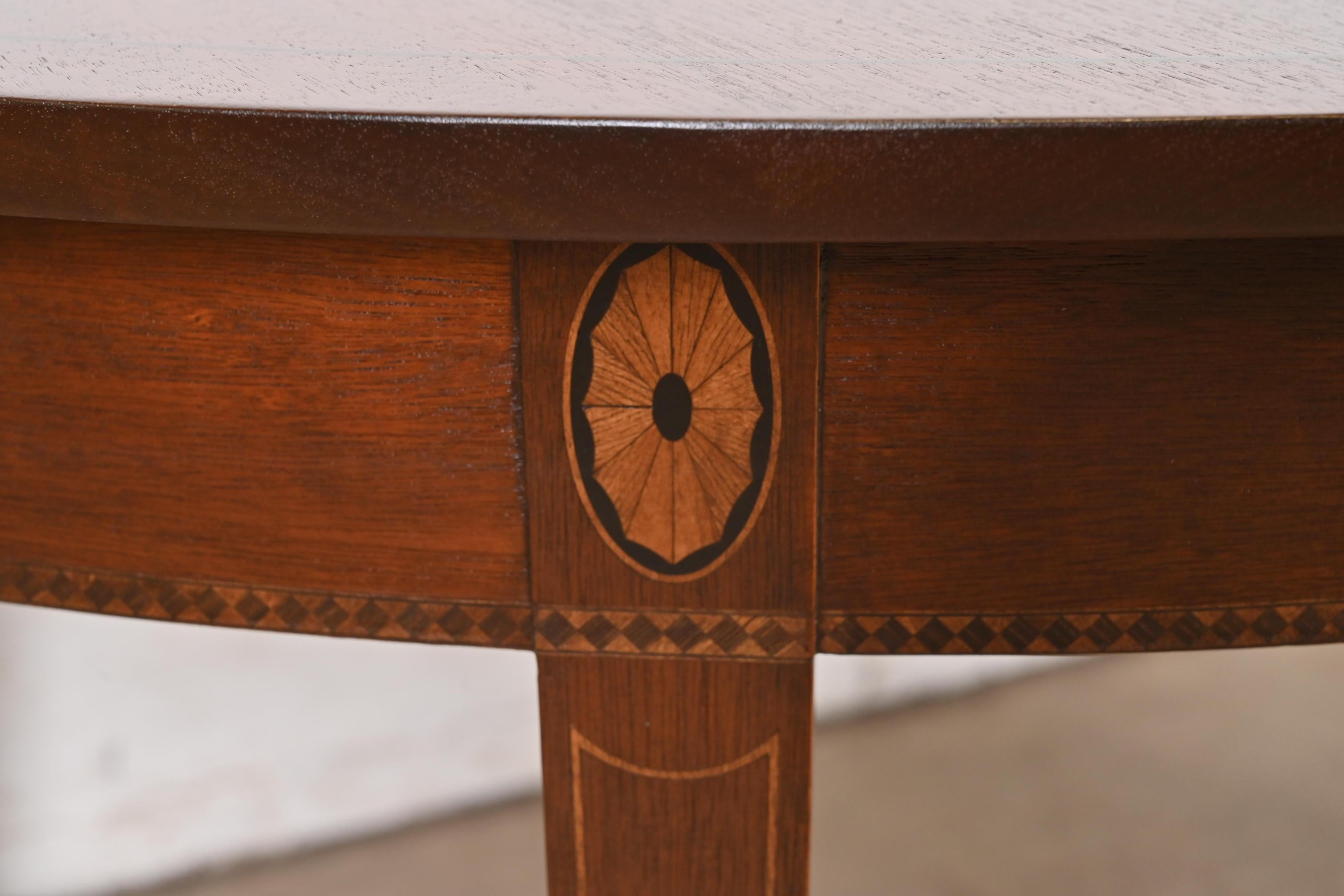 Stickley Federal Inlaid Mahogany Extension Dining Table, Newly Refinished 4