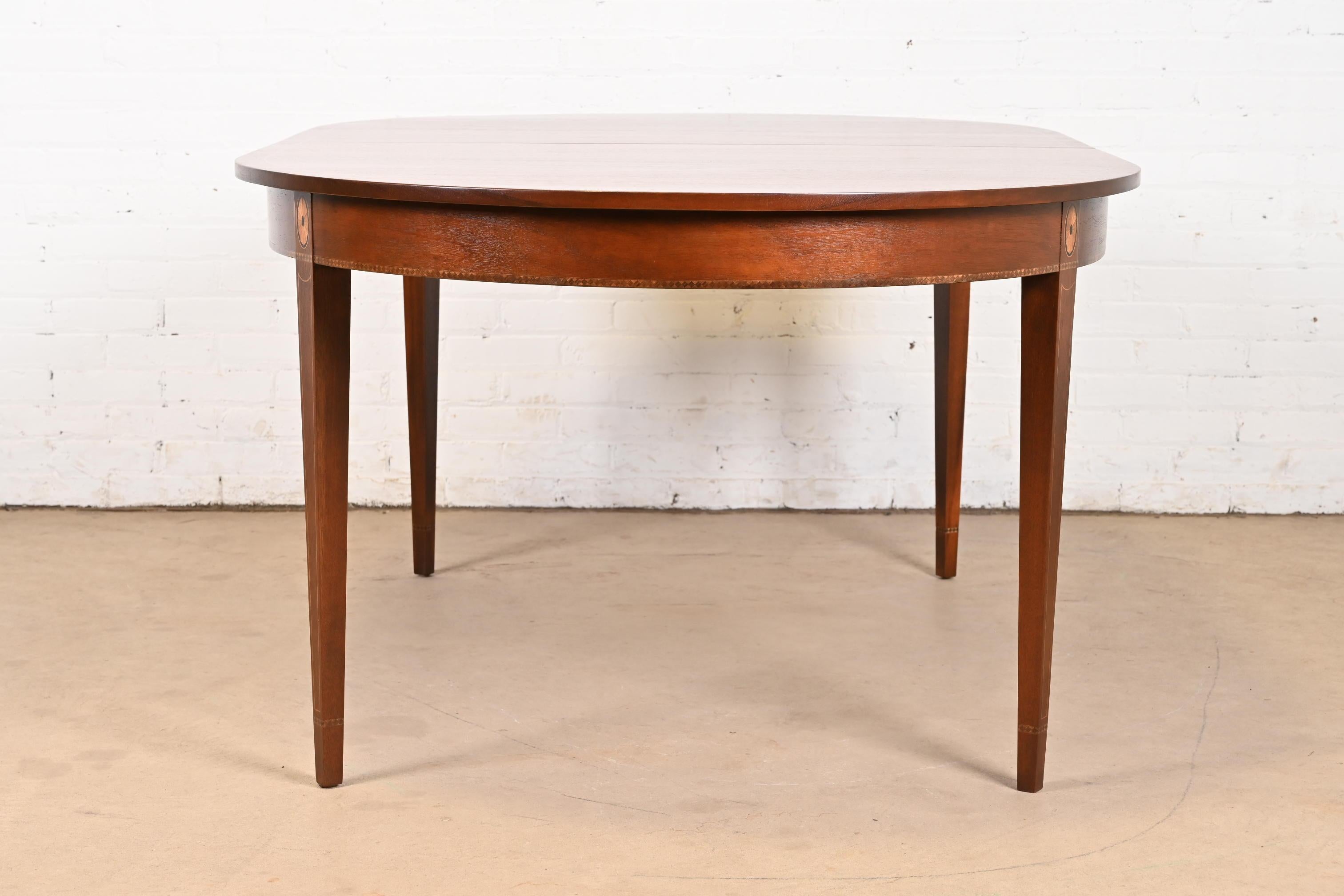 Stickley Federal Inlaid Mahogany Extension Dining Table, Newly Refinished 5