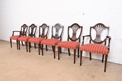 Stickley Federal Mahogany Shield Back Dining Chairs, Set of Six