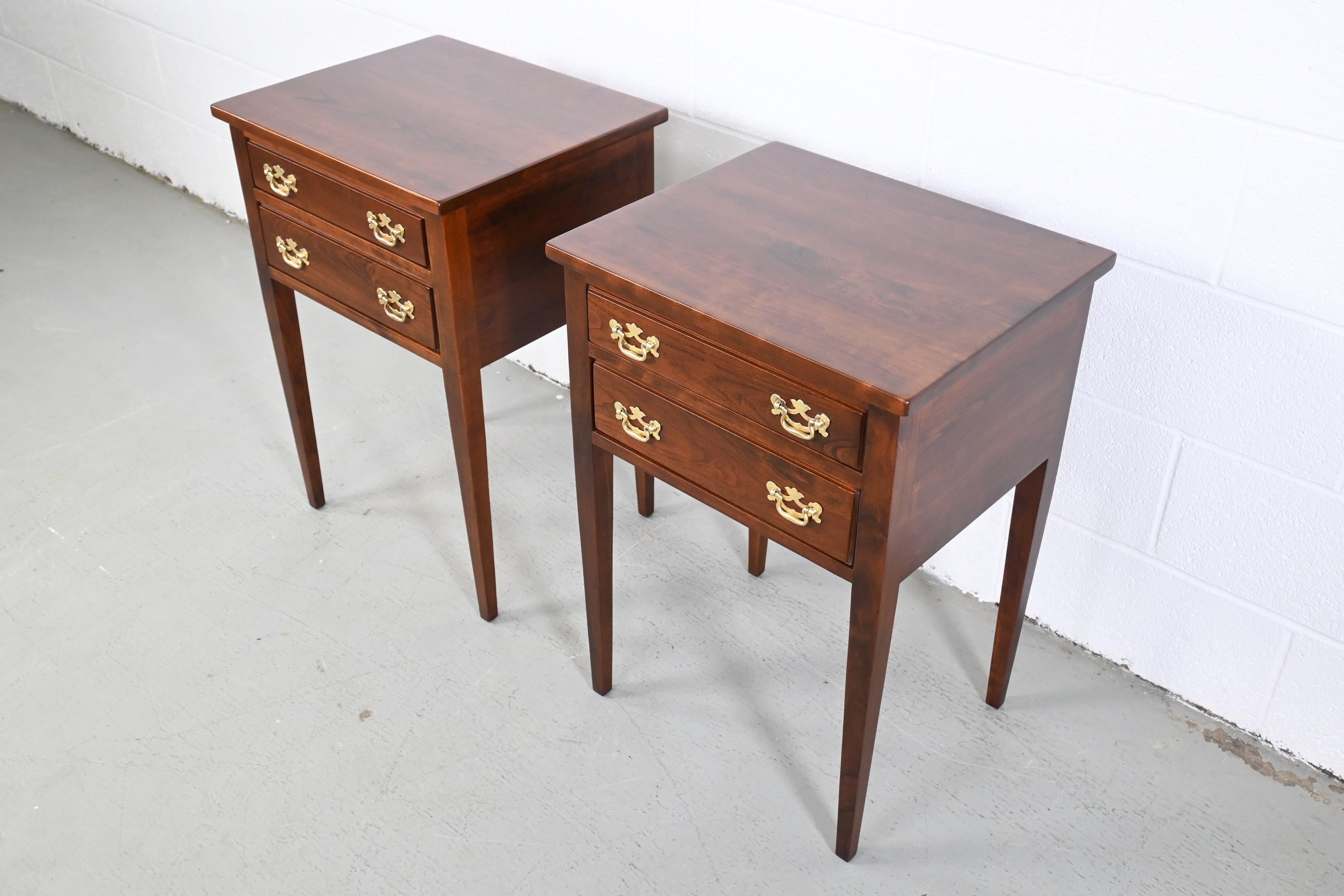 American Stickley Furniture Federal Cherry End Tables, a Pair