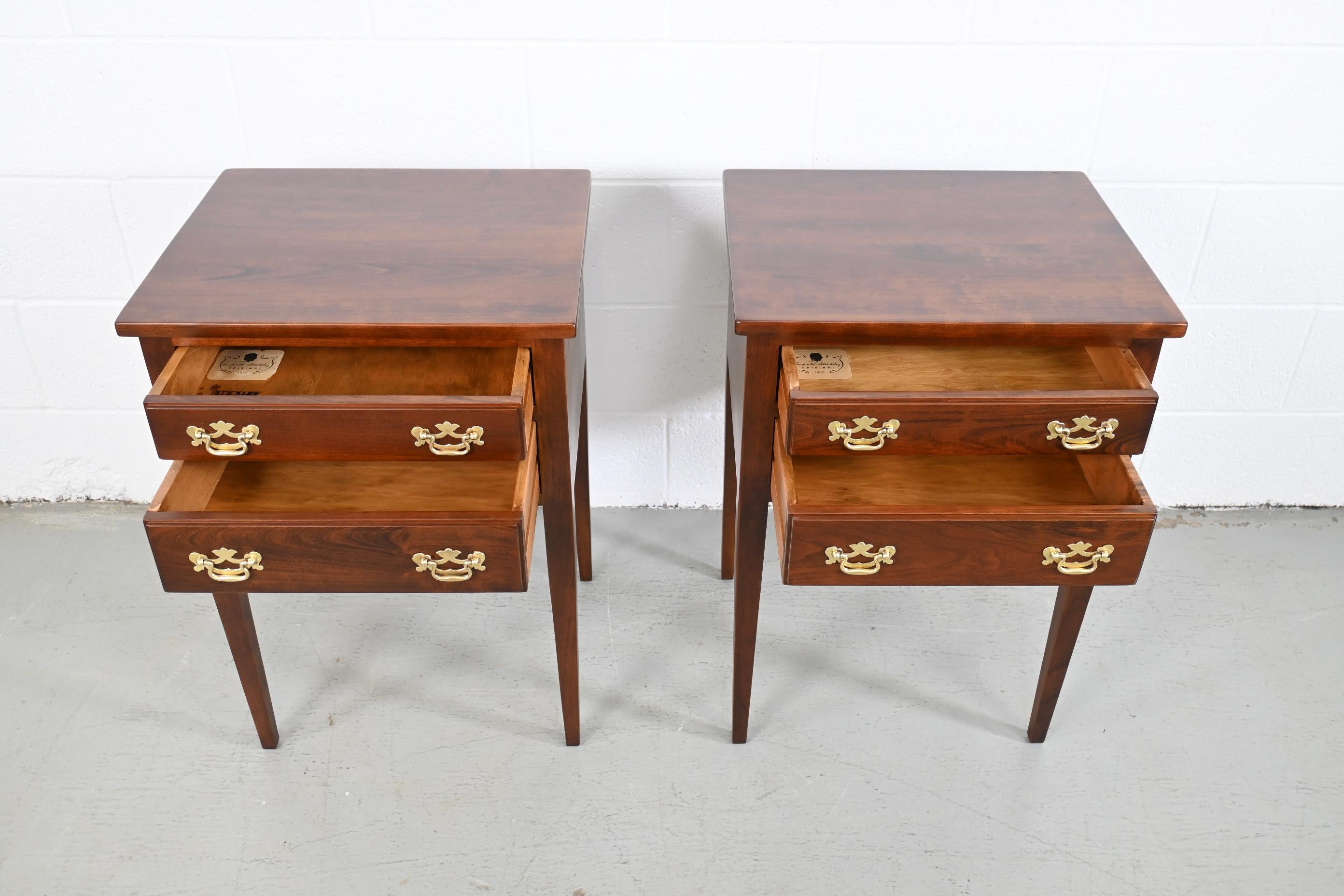 Mid-20th Century Stickley Furniture Federal Cherry End Tables, a Pair