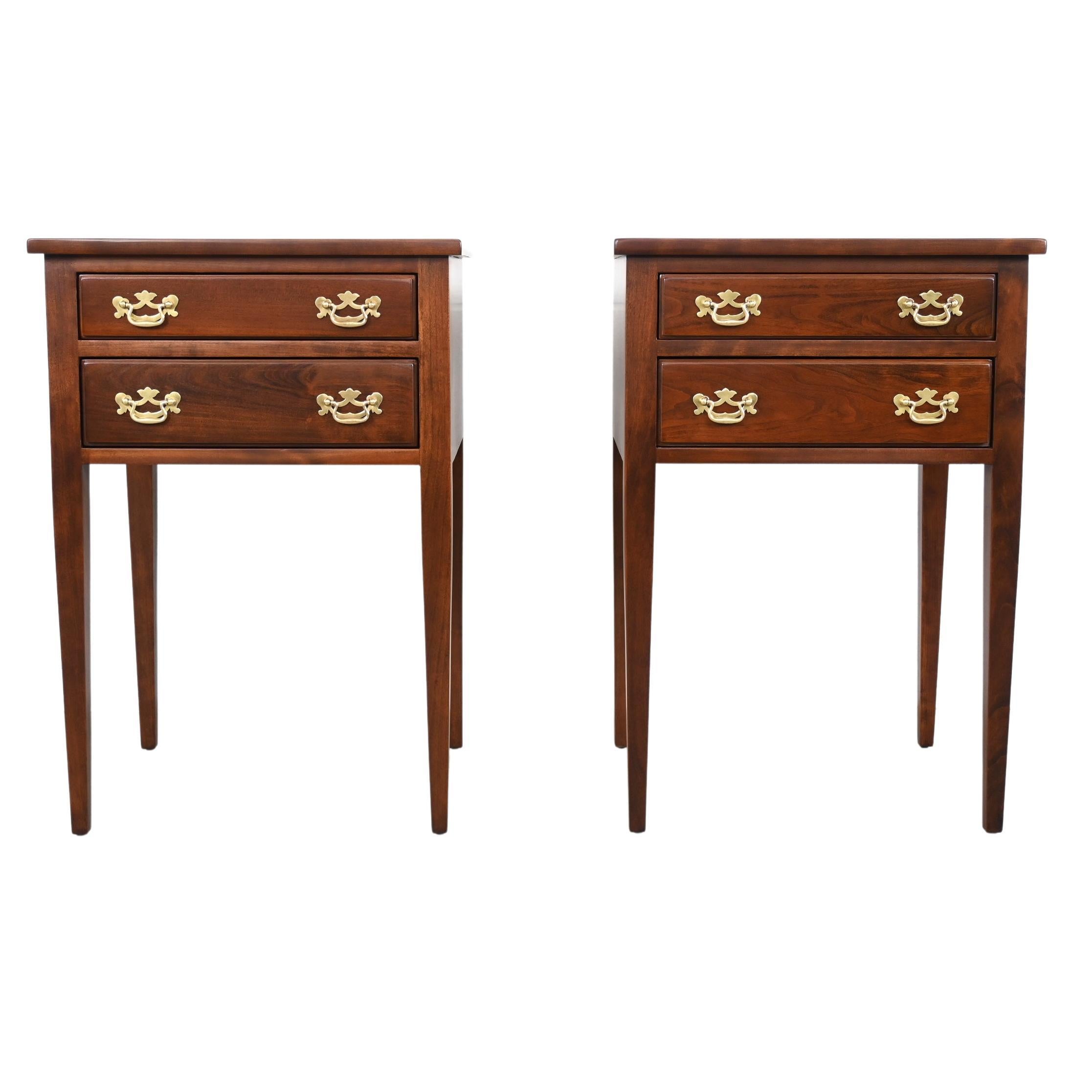 Stickley Furniture Federal Cherry End Tables, a Pair