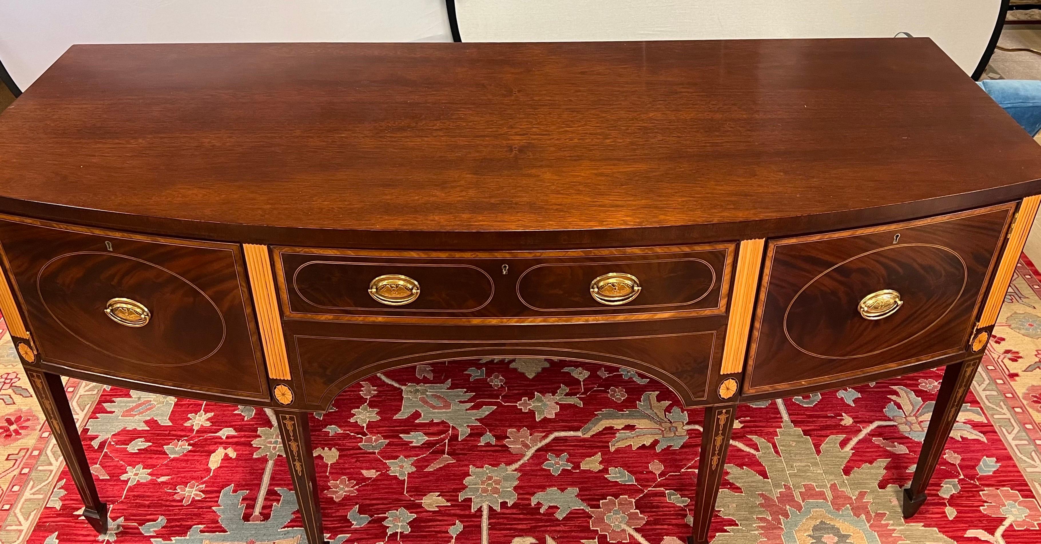Stickley Furniture Federal Mahogany Inlay Sideboard Credenza Buffet For Sale 7