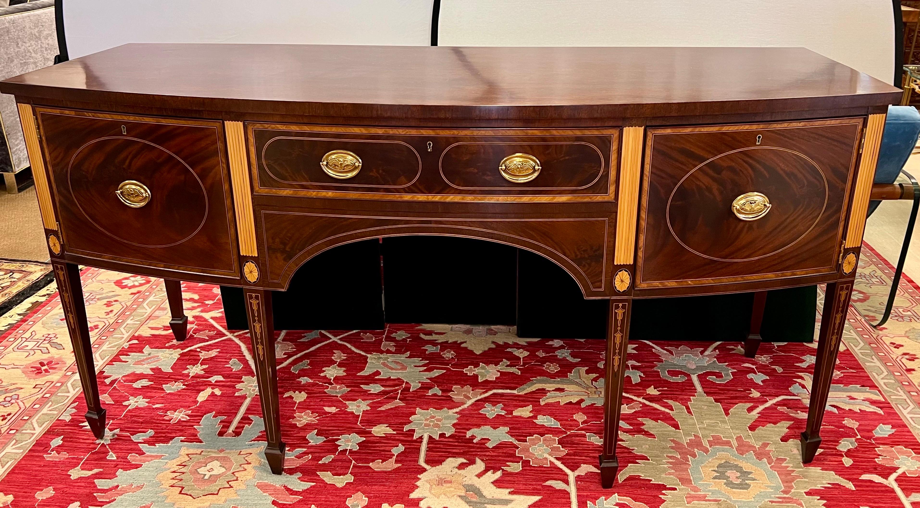 Stickley Furniture Federal Mahogany Inlay Sideboard Credenza Buffet In Good Condition For Sale In West Hartford, CT