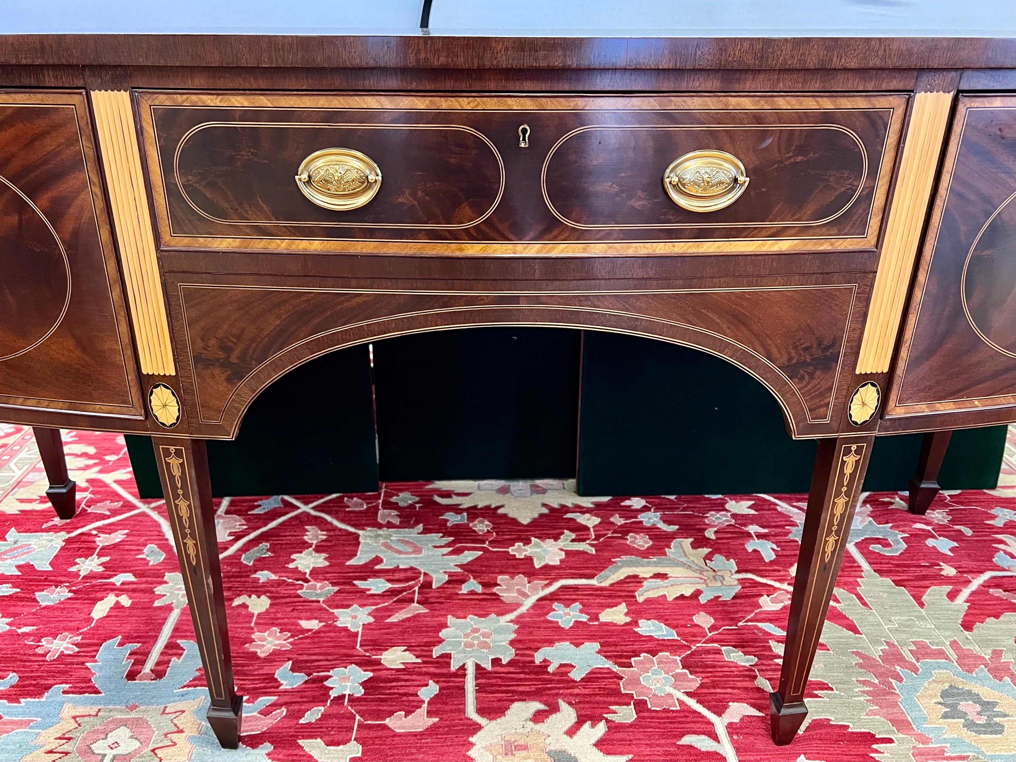 20th Century Stickley Furniture Federal Mahogany Inlay Sideboard Credenza Buffet For Sale