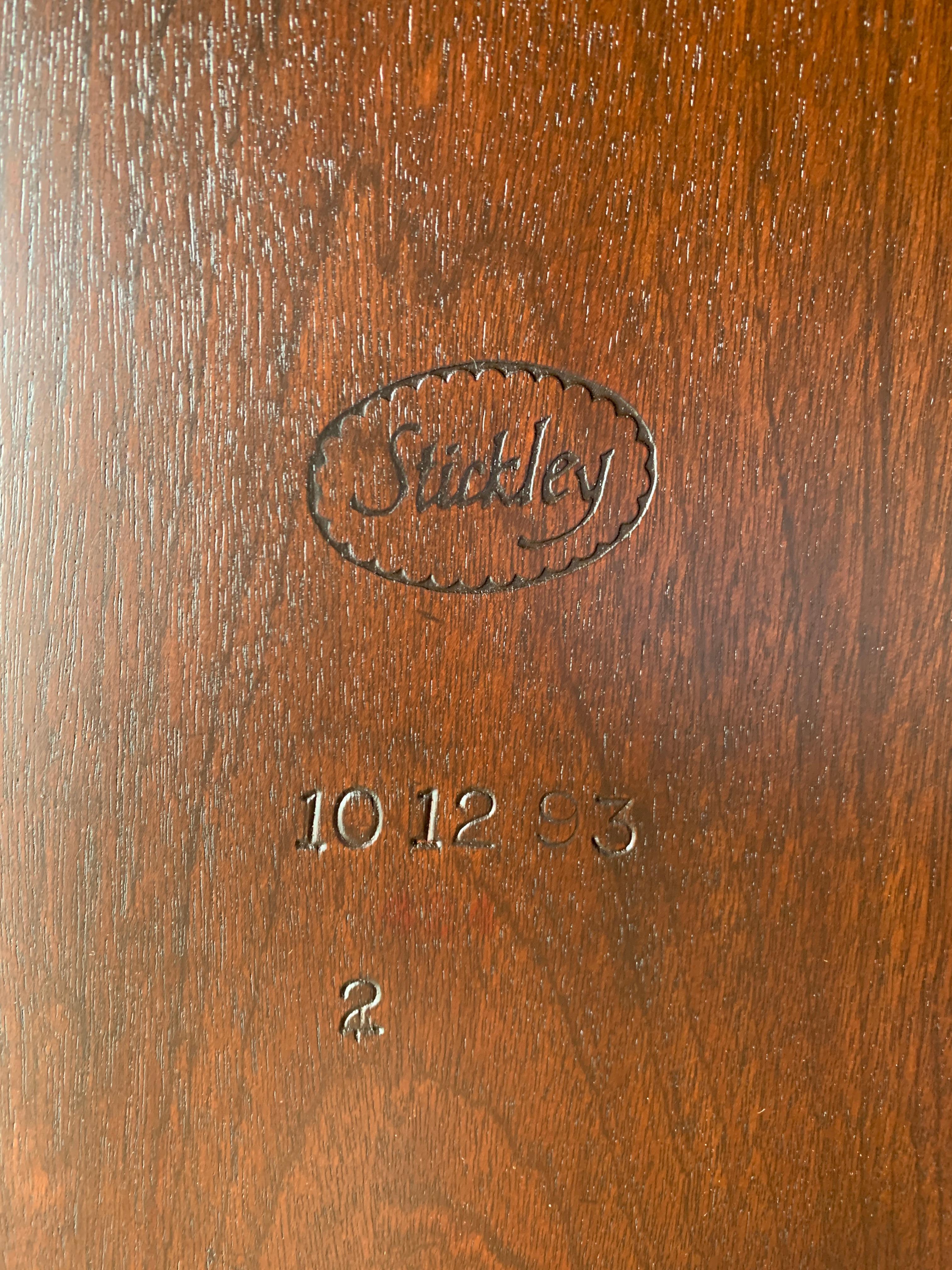 Stickley Georgian Banded Flame Mahogany Double Pedestal Extension Dining Table 6
