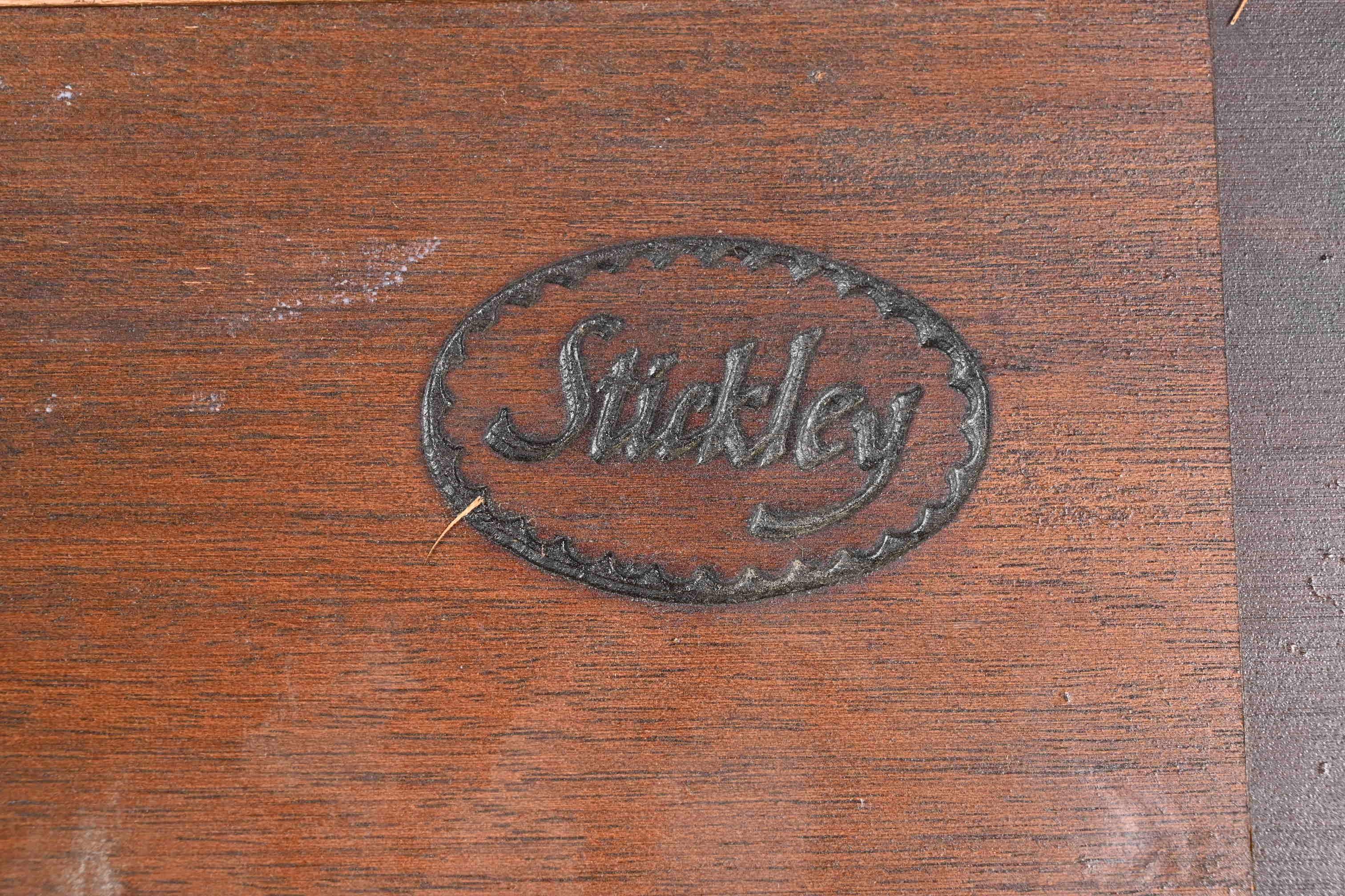 Stickley Georgian Carved Cherry Wood Lighted Bookcase or Display Cabinet 4