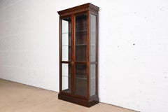 Stickley Georgian Carved Cherry Wood Lighted Bookcase or Display Cabinet