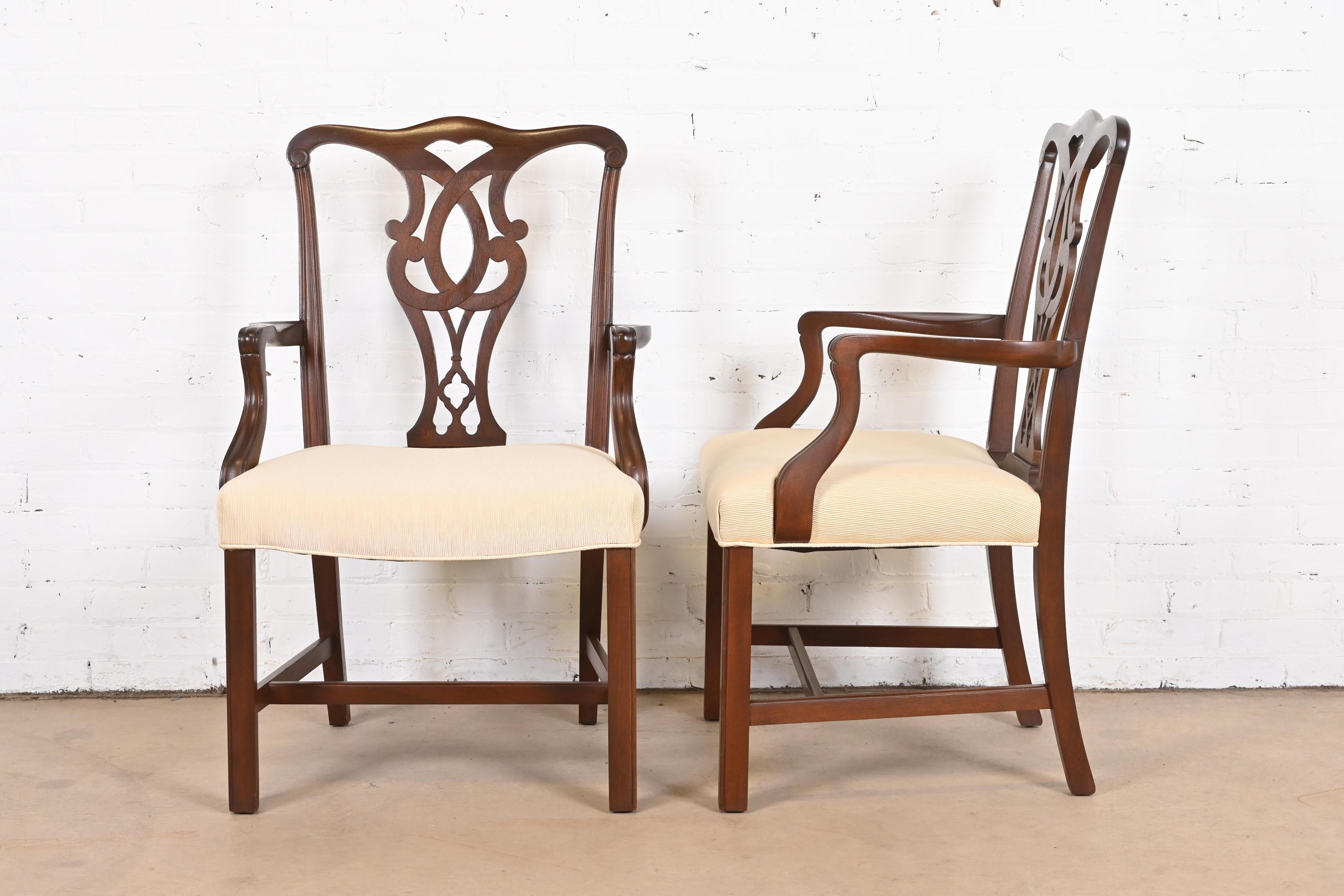 Stickley Georgian Carved Mahogany Dining Chairs, Set of Eight 5