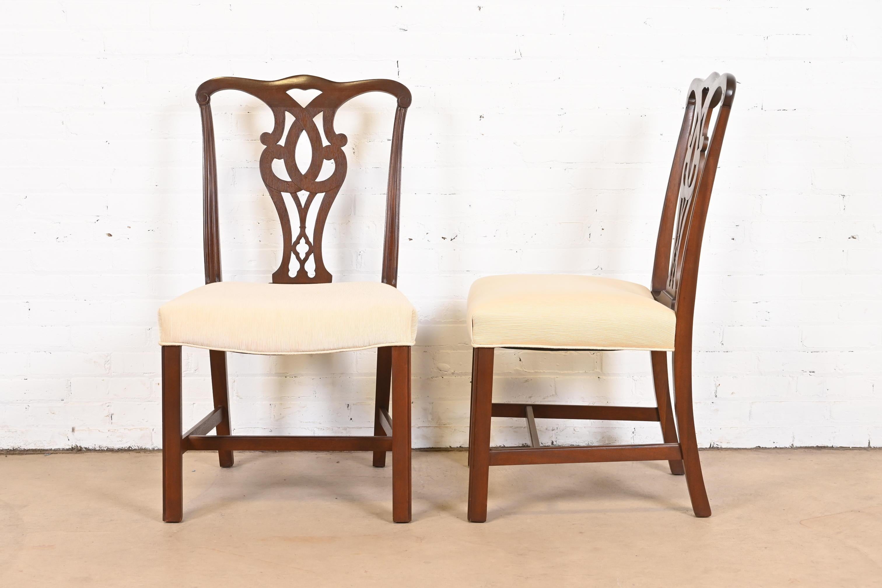 Stickley Georgian Carved Mahogany Dining Chairs, Set of Eight 1