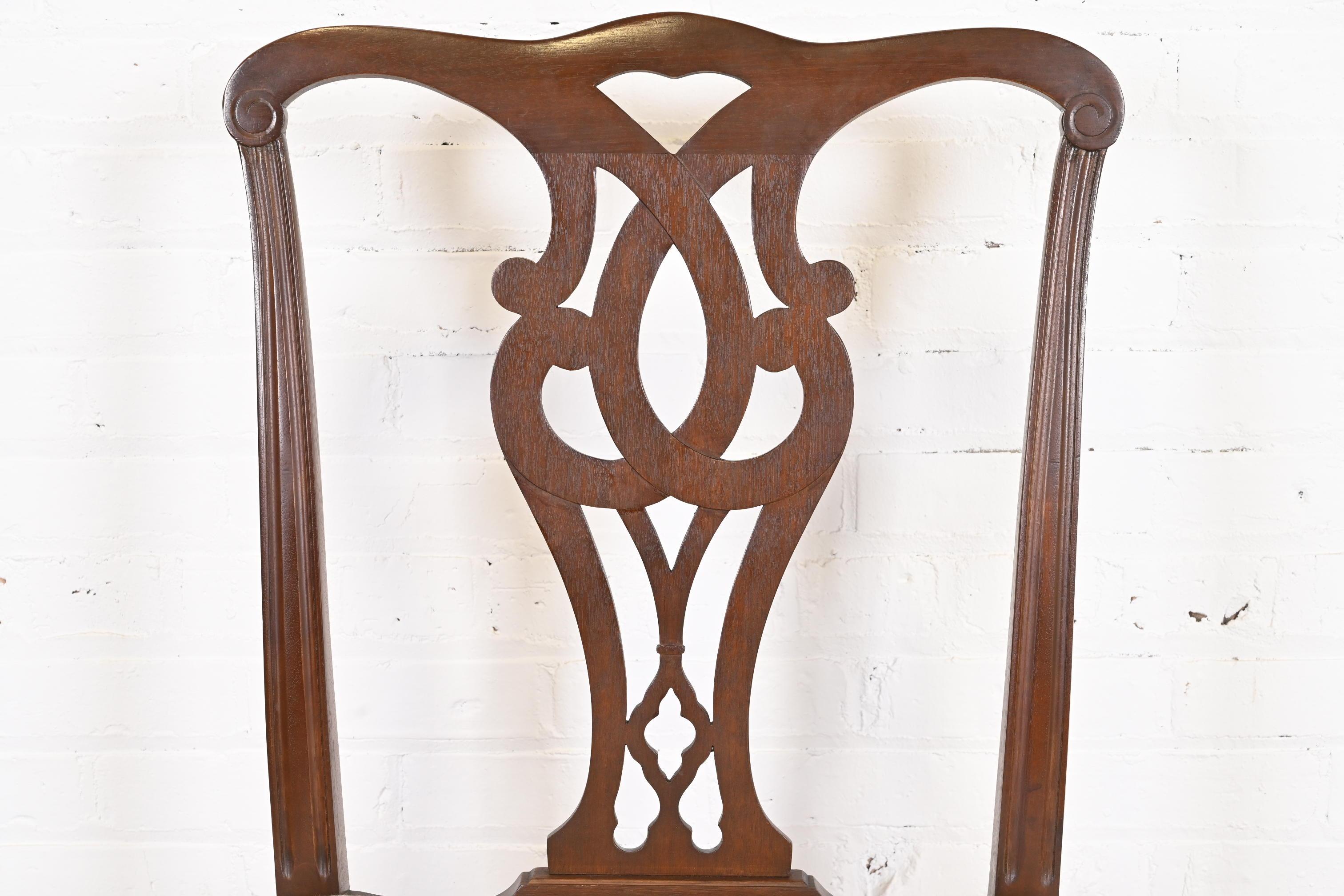 Stickley Georgian Carved Mahogany Dining Chairs, Set of Eight 2