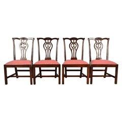Stickley Georgian Carved Mahogany Dining Chairs, Set of Four