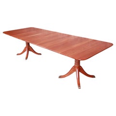 Mesa de Comedor de Doble Pedestal de Madera de Cerezo Georgiano Stickley, Recién Acabada