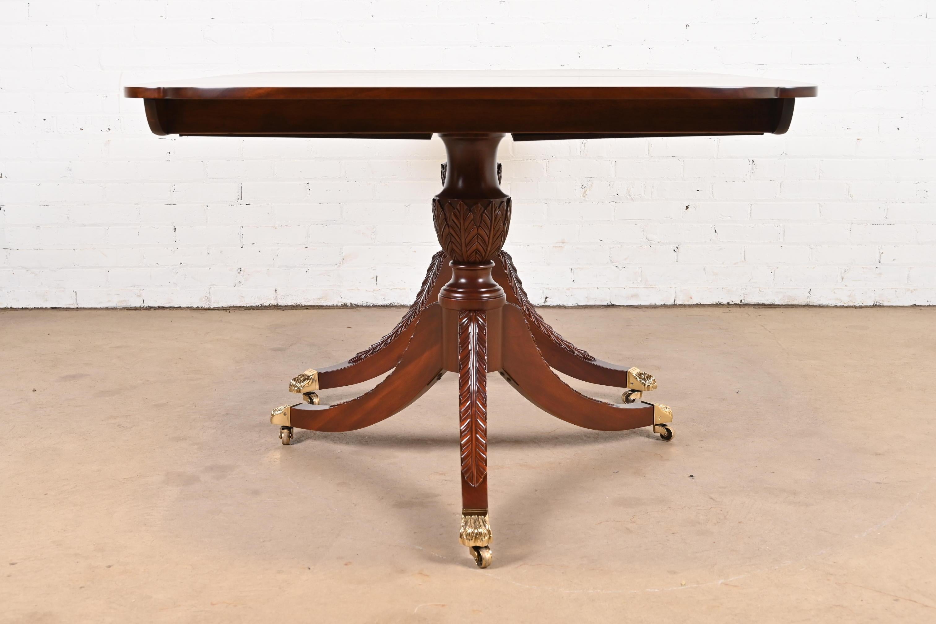 Stickley Georgian Mahogany Double Pedestal Dining Table, Newly Refinished 8