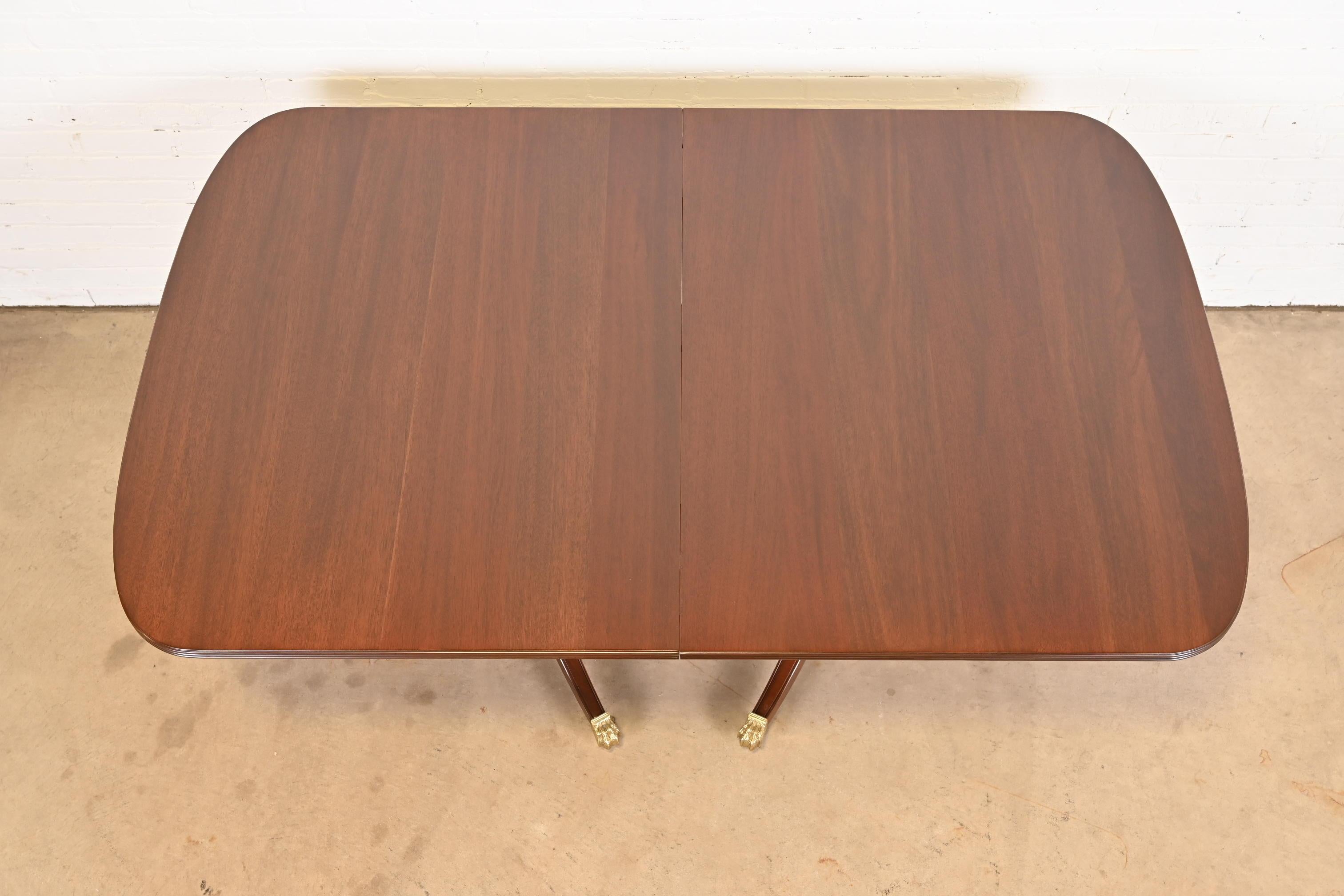 Stickley Mahogany Double Pedestal Dining Table, Newly