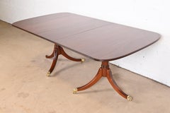 Stickley Georgian Mahogany Double Pedestal Dining Table, Newly Refinished