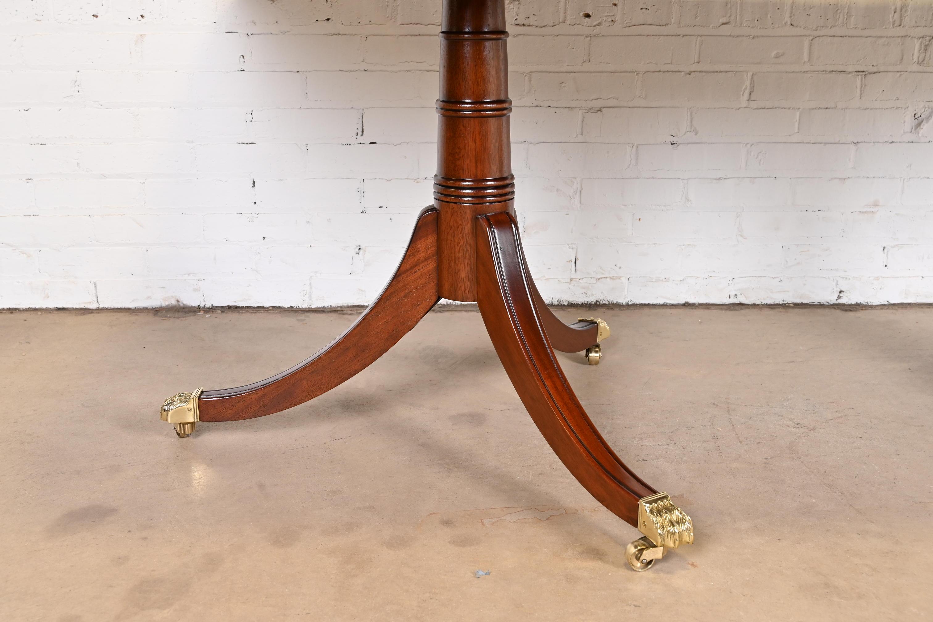 Stickley Georgian Mahogany Double Pedestal Dining Table, Newly Refinished 2