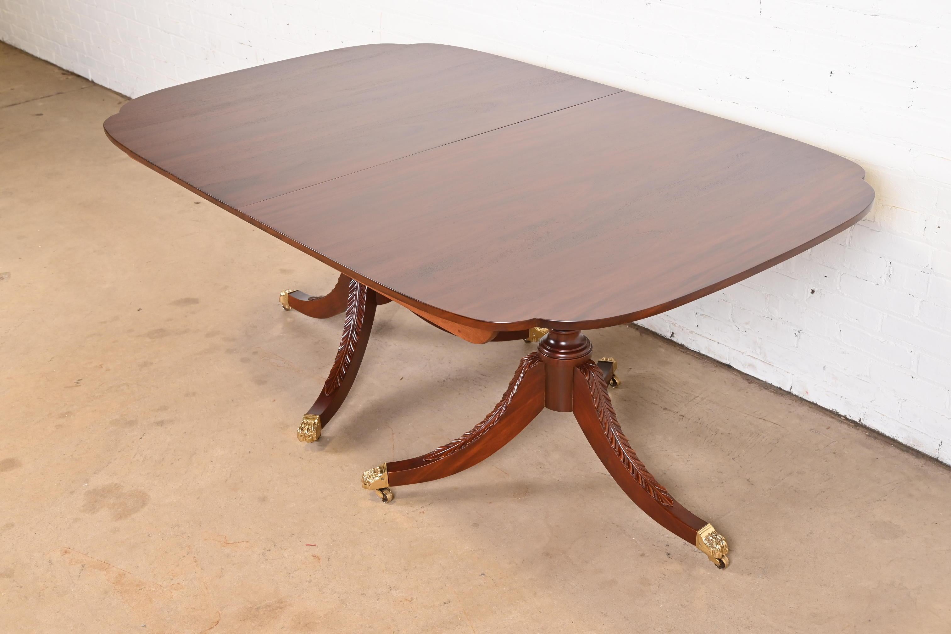 Stickley Georgian Mahogany Double Pedestal Dining Table, Newly Refinished 2