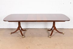 Stickley Georgian Mahogany Double Pedestal Extension Dining Table, Refinished