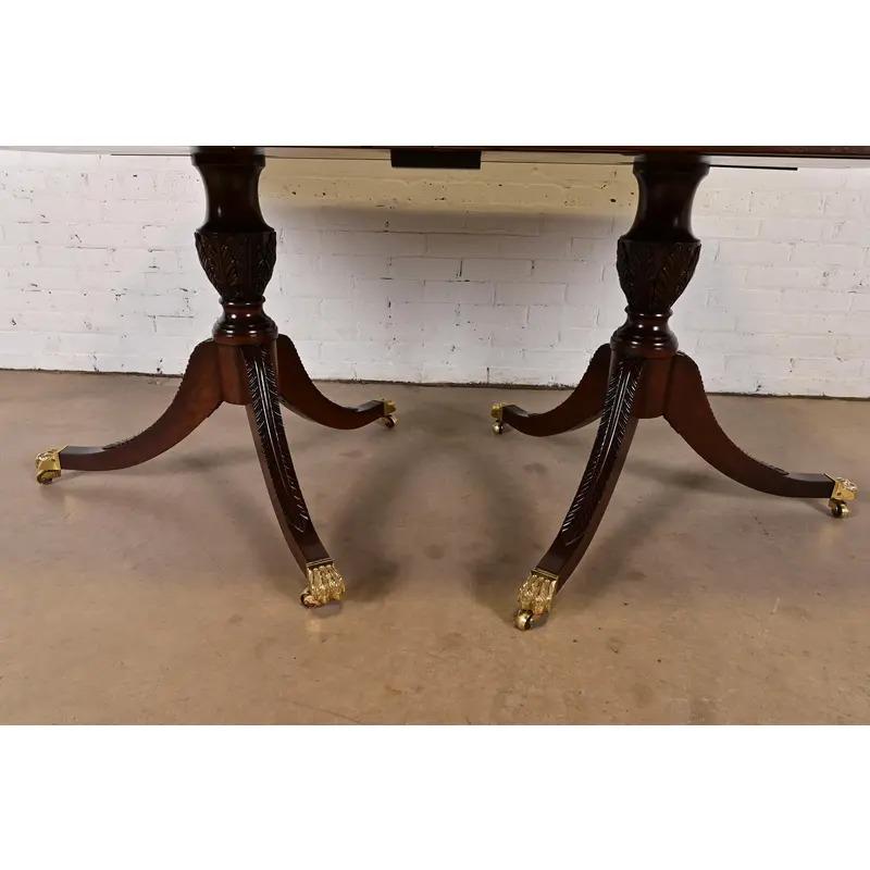 Stickley Georgian Mahogany Extension Dining Table, Newly Refinished For Sale 6