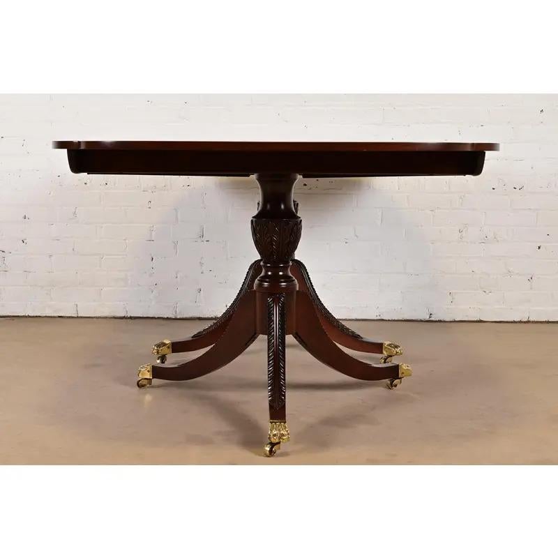 Stickley Georgian Mahogany Extension Dining Table, Newly Refinished For Sale 7