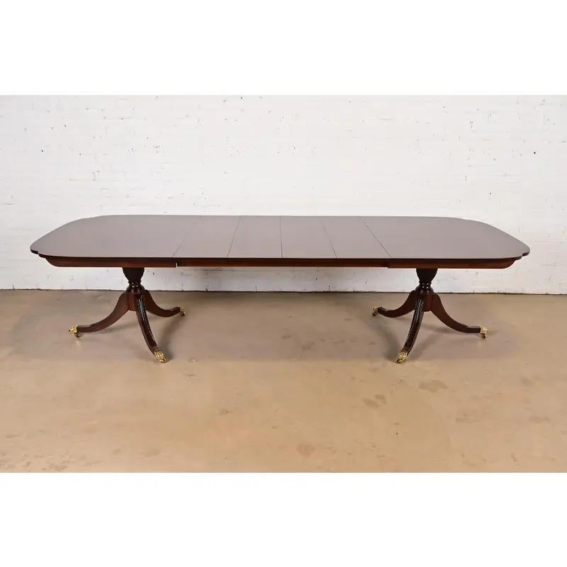 American Stickley Georgian Mahogany Extension Dining Table, Newly Refinished For Sale
