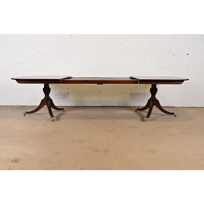 Stickley Georgian Mahogany Extension Dining Table, Newly Refinished For Sale 1