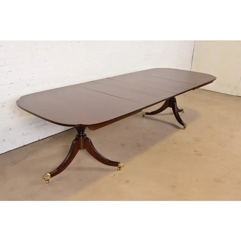 Stickley Georgian Mahogany Extension Dining Table, Newly Refinished For Sale