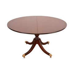 Stickley Georgian Mahogany Pedestal Extension Dining Table, Newly Refinished