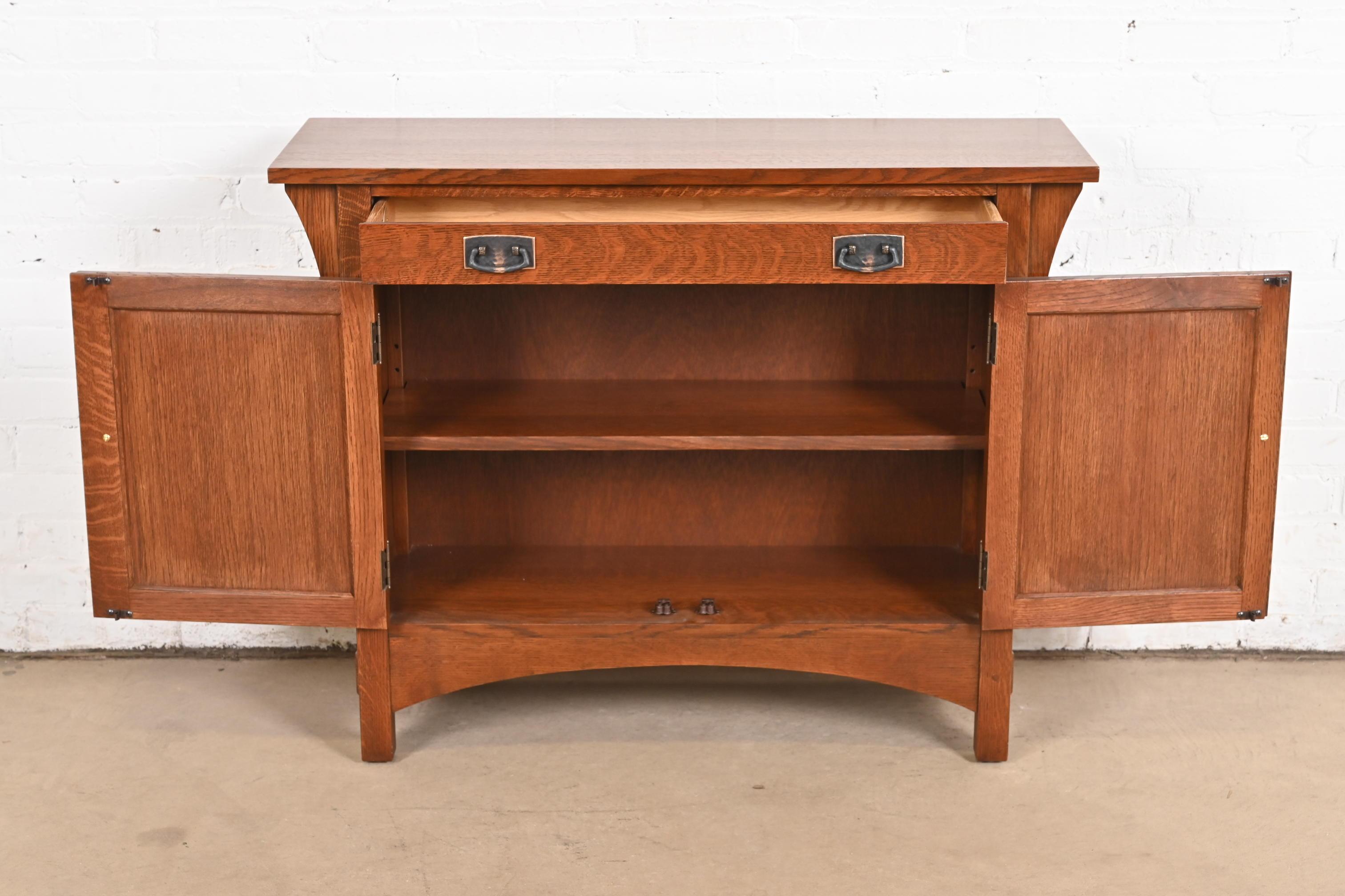 Contemporary Stickley Harvey Ellis Collection Arts & Crafts Inlaid Oak Buffet Server