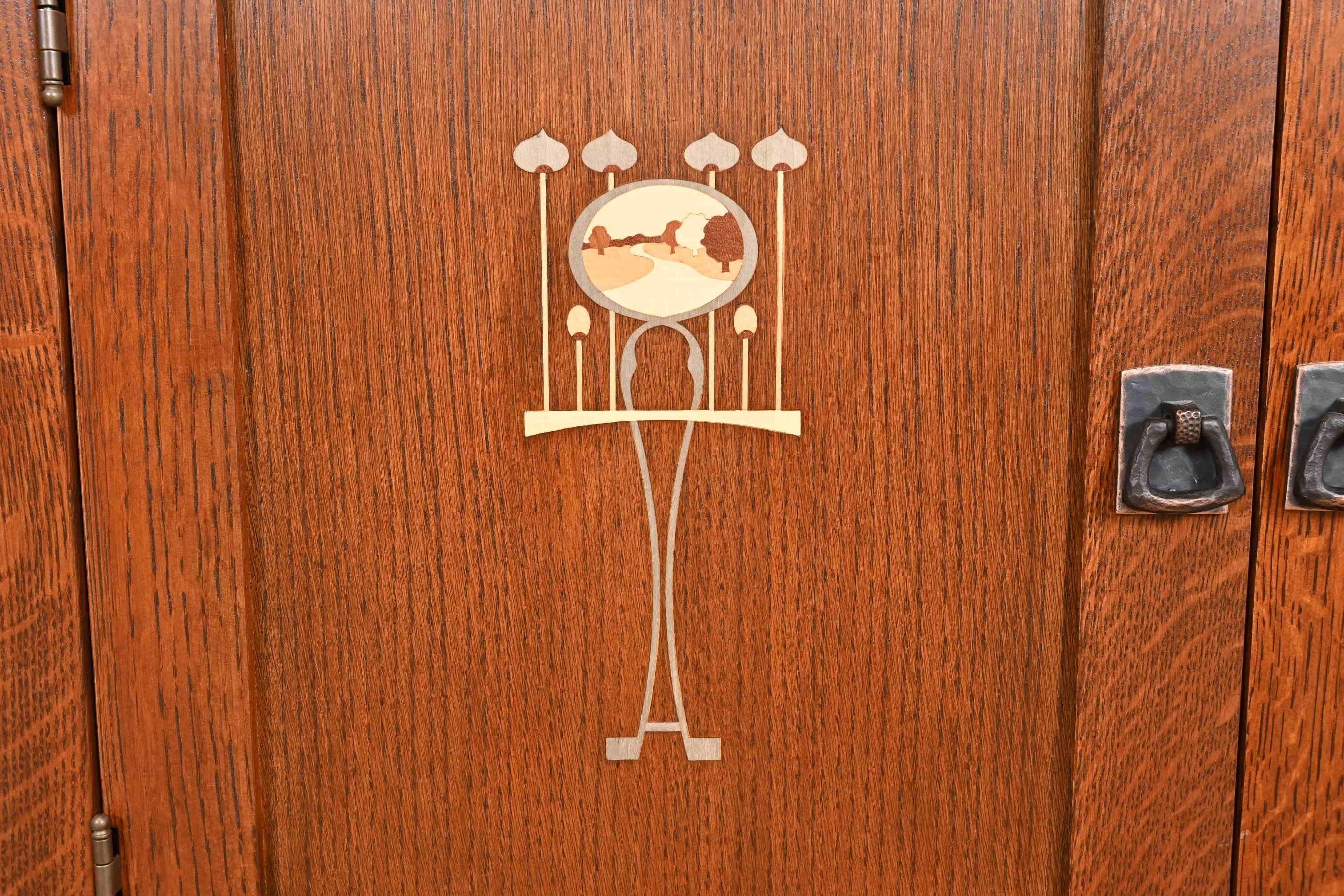 Stickley Harvey Ellis Collection Arts & Crafts Inlaid Oak Buffet Server 1