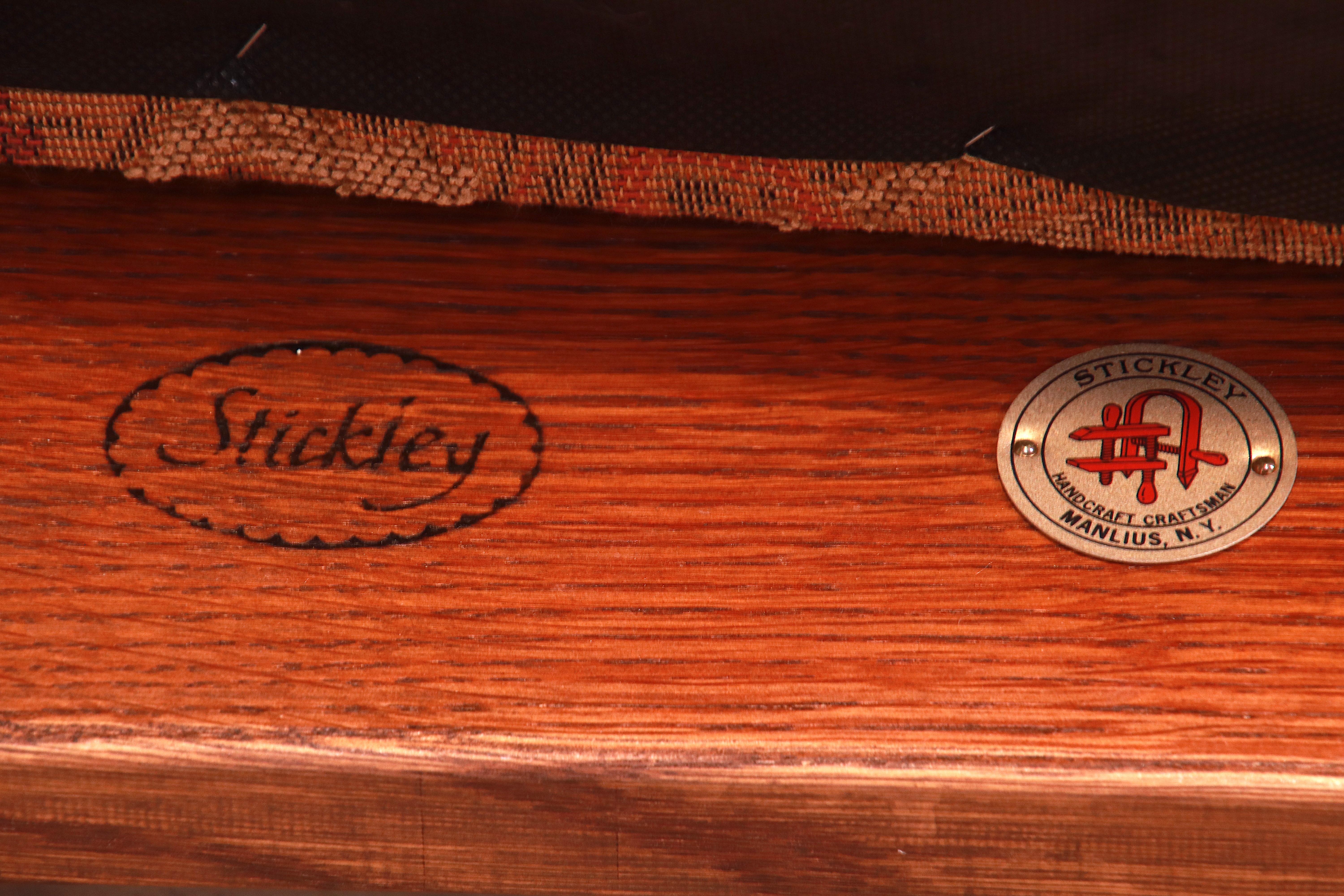 Stickley Harvey Ellis Collection Arts & Crafts Inlaid Solid Oak Loveseat 10