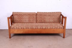 Stickley Harvey Ellis Collection Arts & Crafts Inlaid Solid Oak Sofa