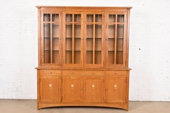 Stickley Harvey Ellis Collection Arts & Crafts Oak Lighted Breakfront Bookcase