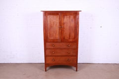 Stickley Harvey Ellis Collection Cherry Wood and Tiger Maple Armoire Dresser