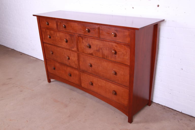 Stickley Harvey Ellis Collection Cherry Wood and Tiger Maple Dresser at