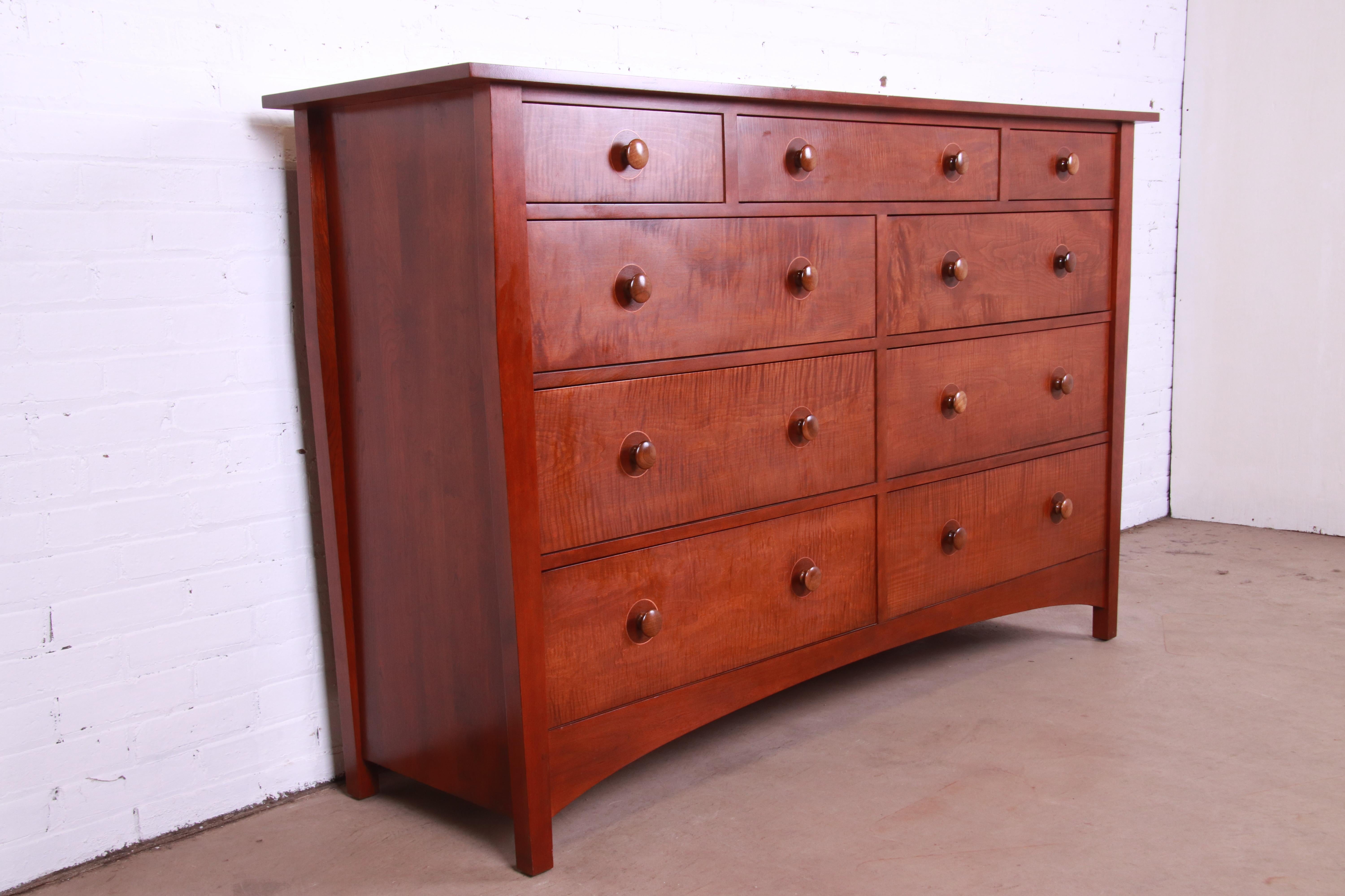 Contemporary Stickley Harvey Ellis Collection Cherry Wood and Tiger Maple Dresser