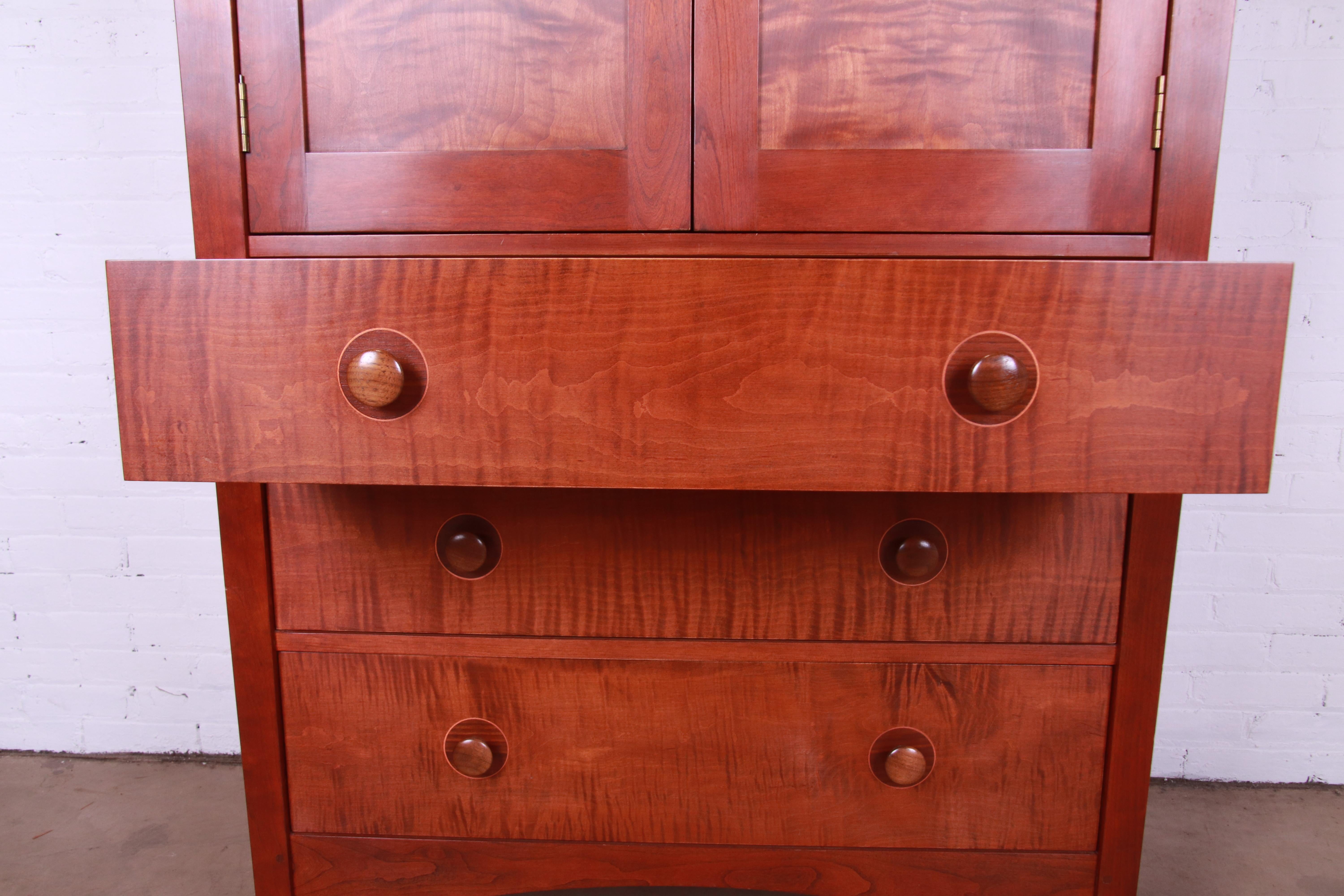 Stickley Harvey Ellis Collection Cherry Wood and Tiger Maple Gentleman's Chest 5