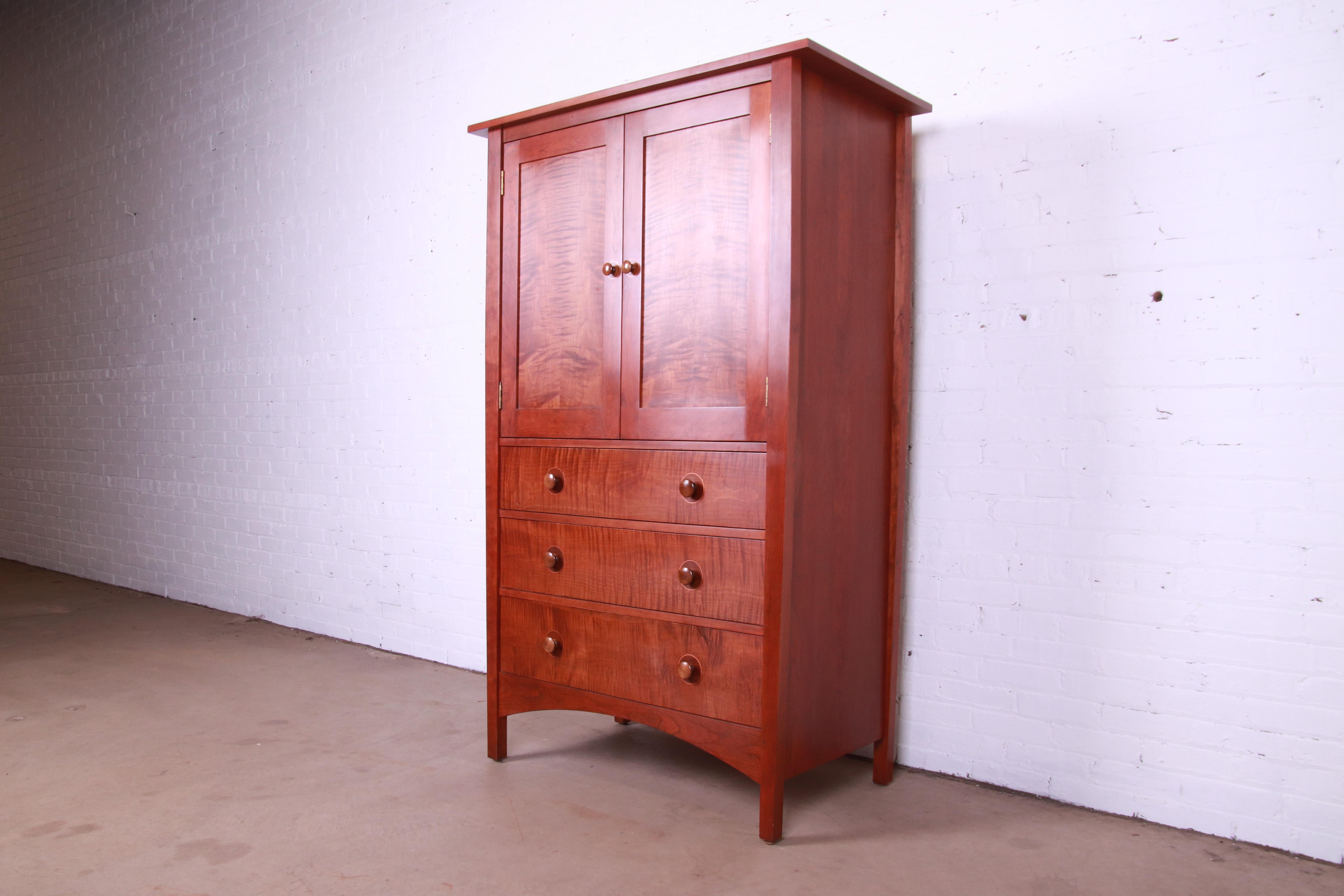 Arts and Crafts Stickley Harvey Ellis Collection Cherry Wood and Tiger Maple Gentleman's Chest