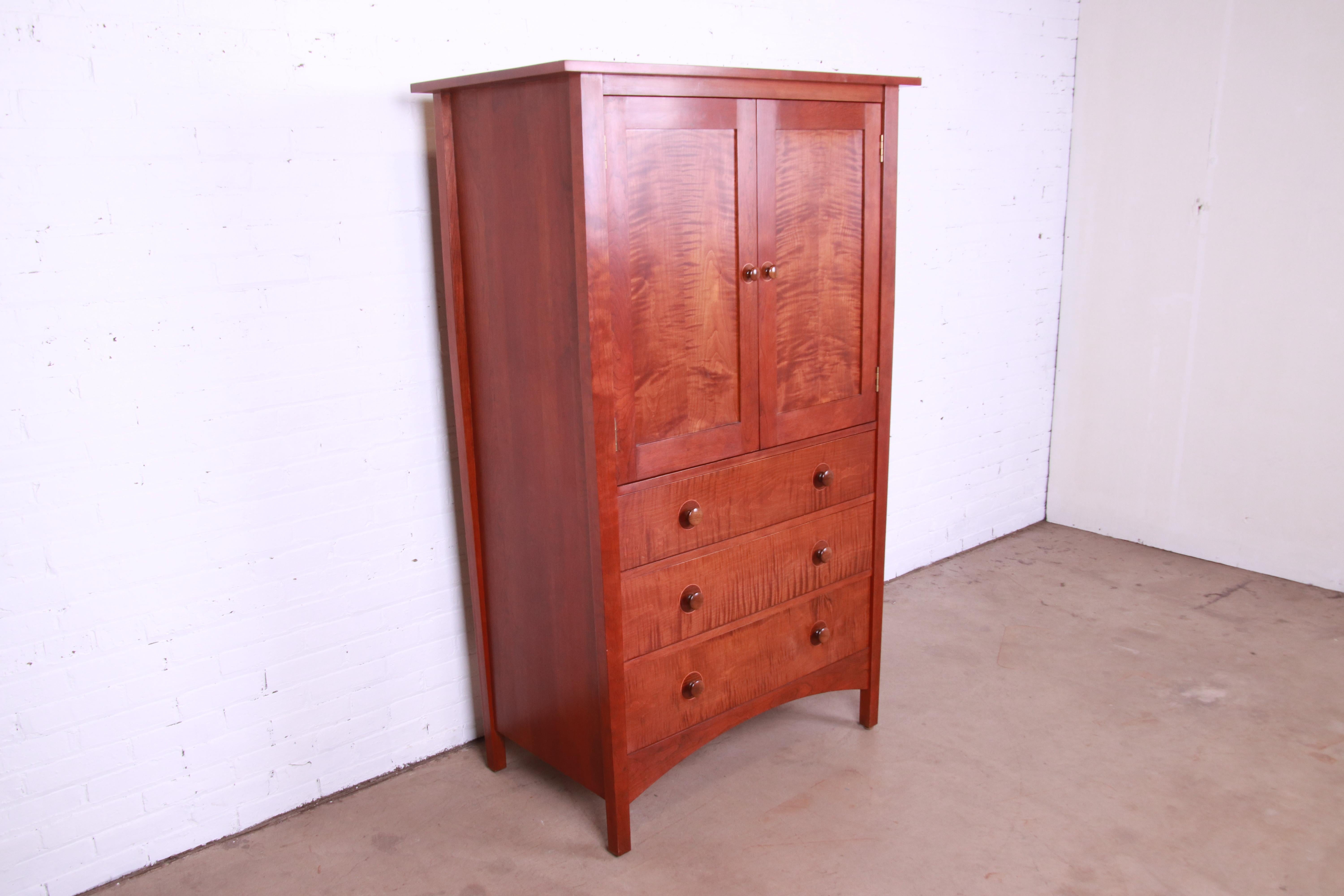 American Stickley Harvey Ellis Collection Cherry Wood and Tiger Maple Gentleman's Chest
