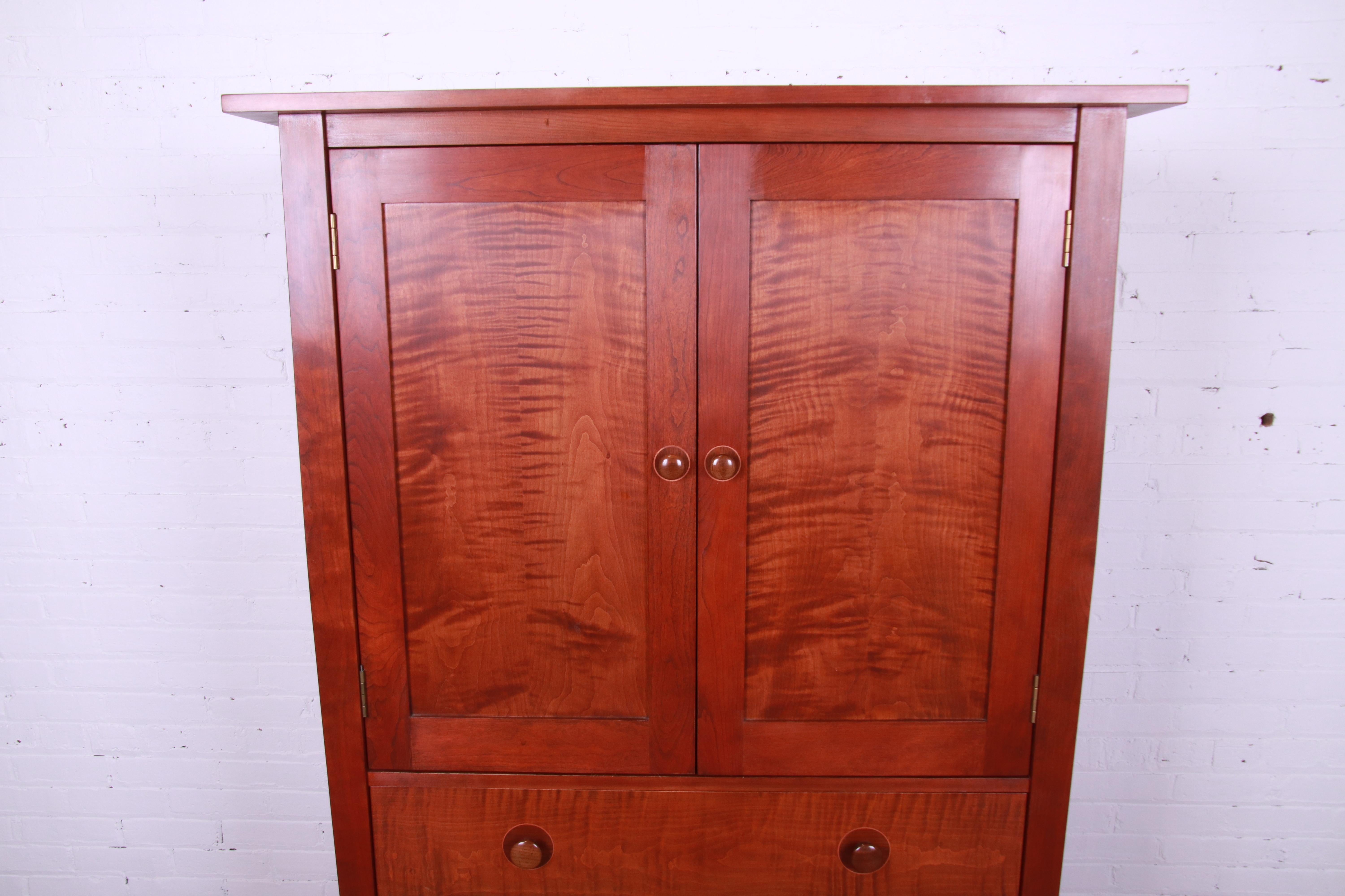 Contemporary Stickley Harvey Ellis Collection Cherry Wood and Tiger Maple Gentleman's Chest