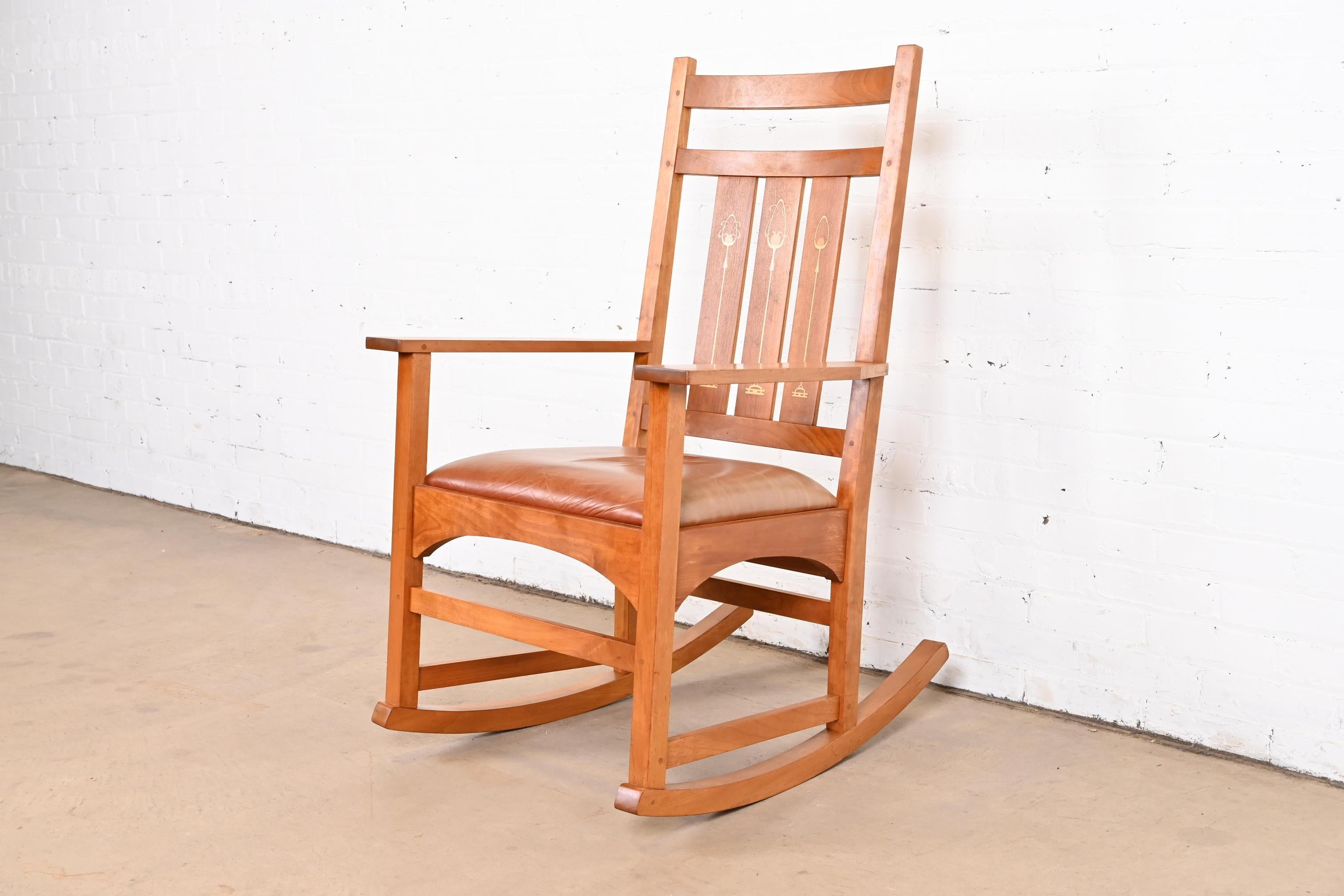 cherry wood rocking chair