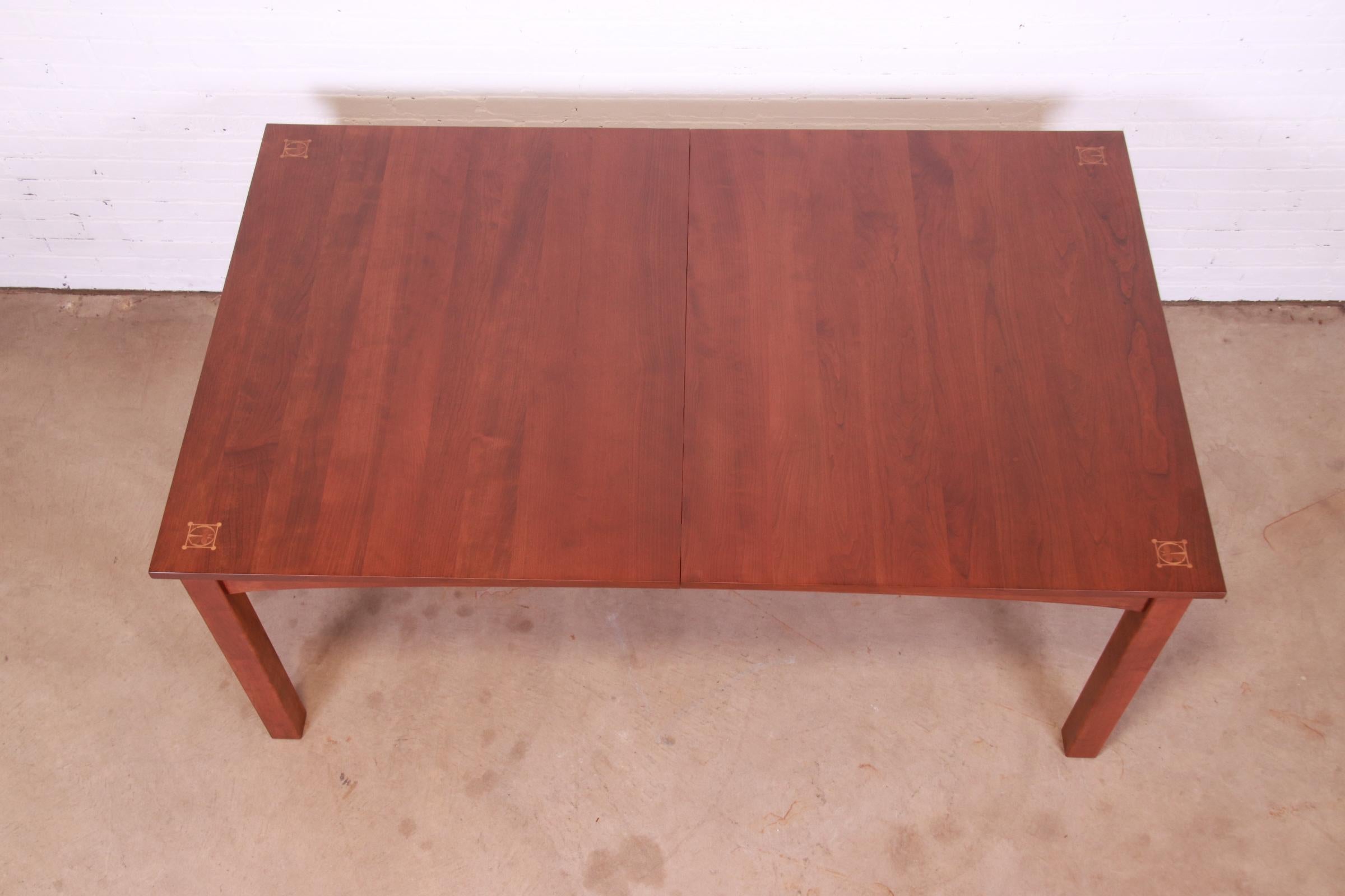 Stickley Harvey Ellis Collection Inlaid Cherry Wood Dining Table, Refinished 10