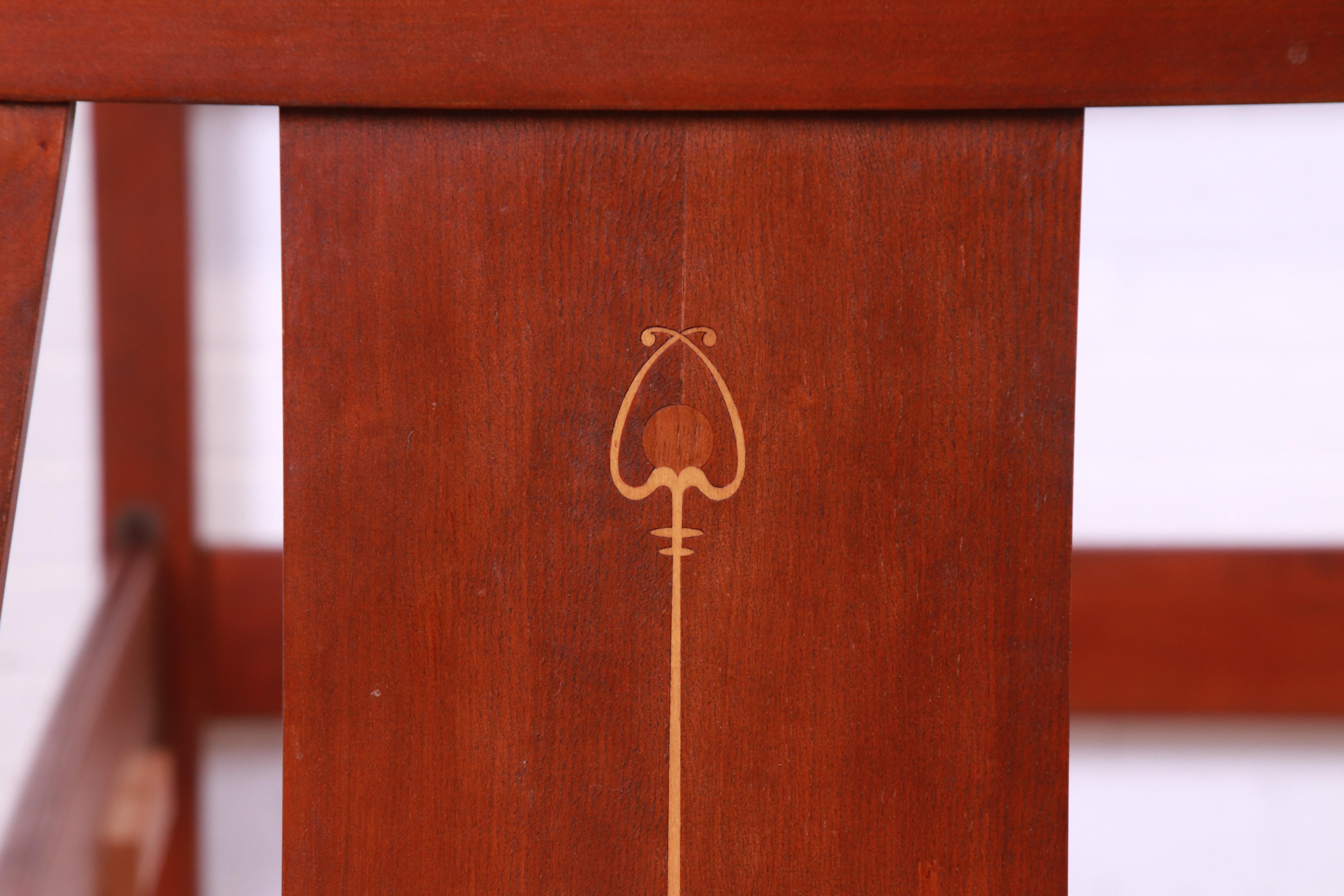 Stickley Harvey Ellis Collection Inlaid Cherry Wood King Size Bed 1
