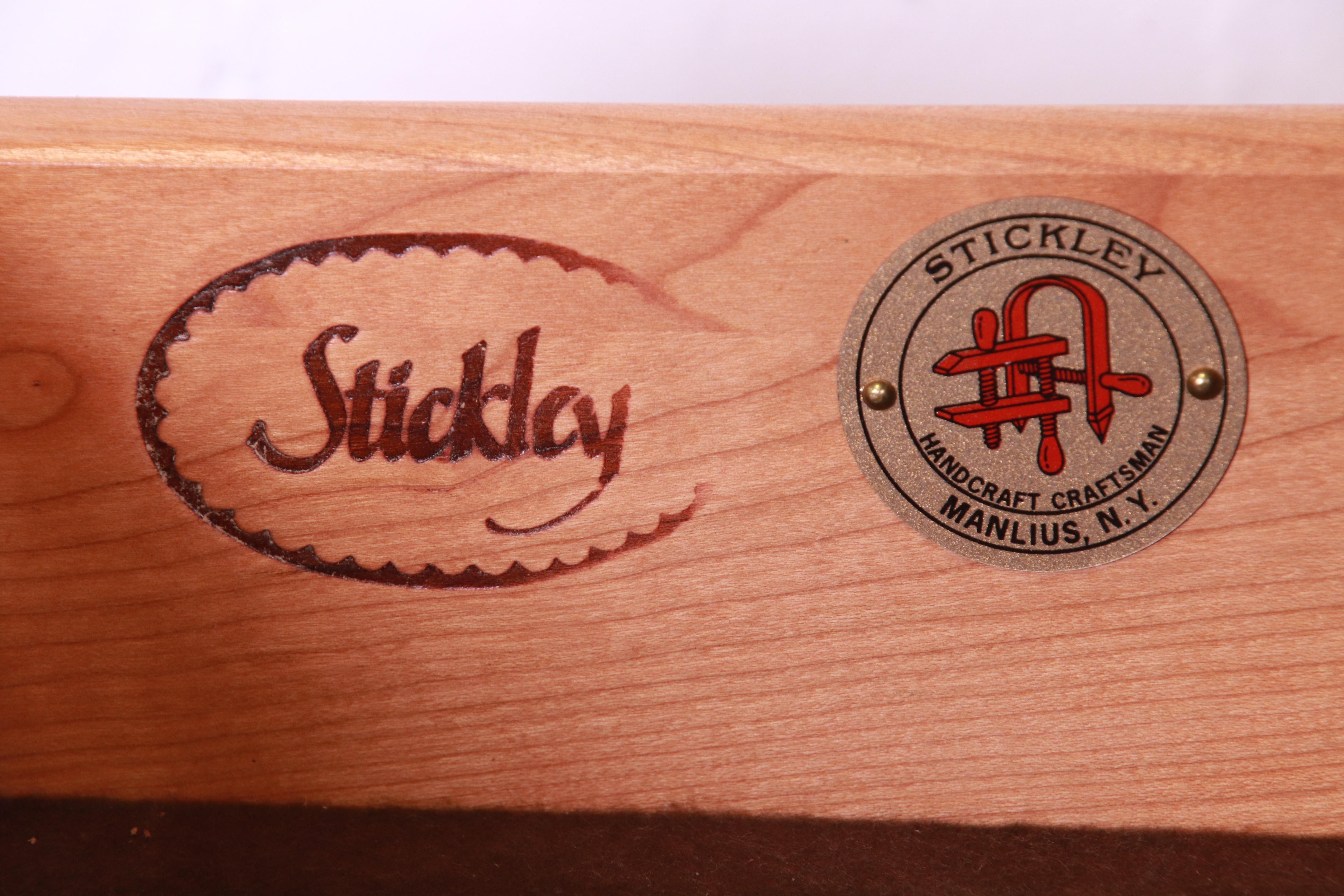 Stickley Harvey Ellis Collection Inlaid Cherry Wood Rolling Bar Cart Server 12