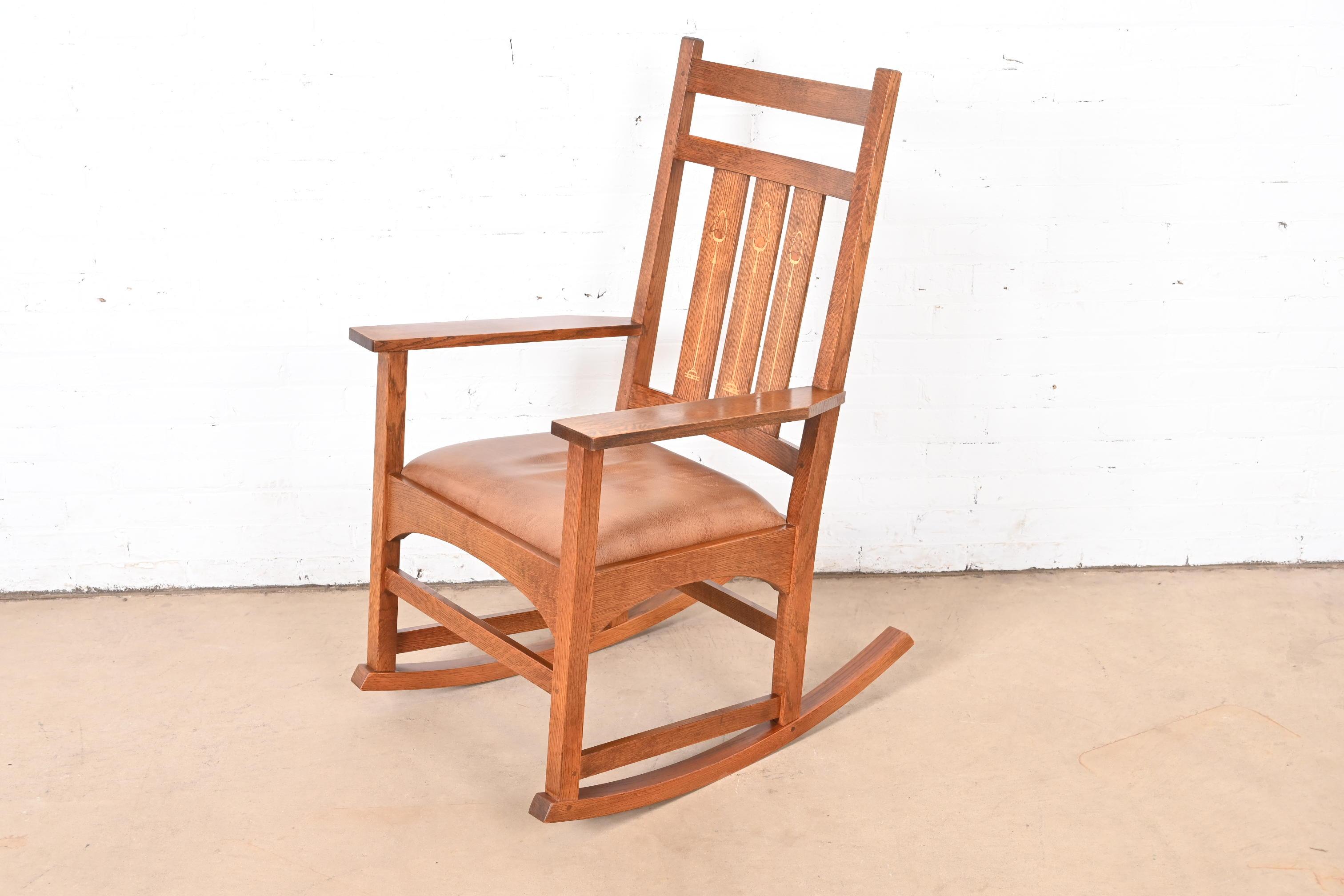 A gorgeous Mission or Arts & Crafts style rocking chair

By L. & J.G. Stickley, 