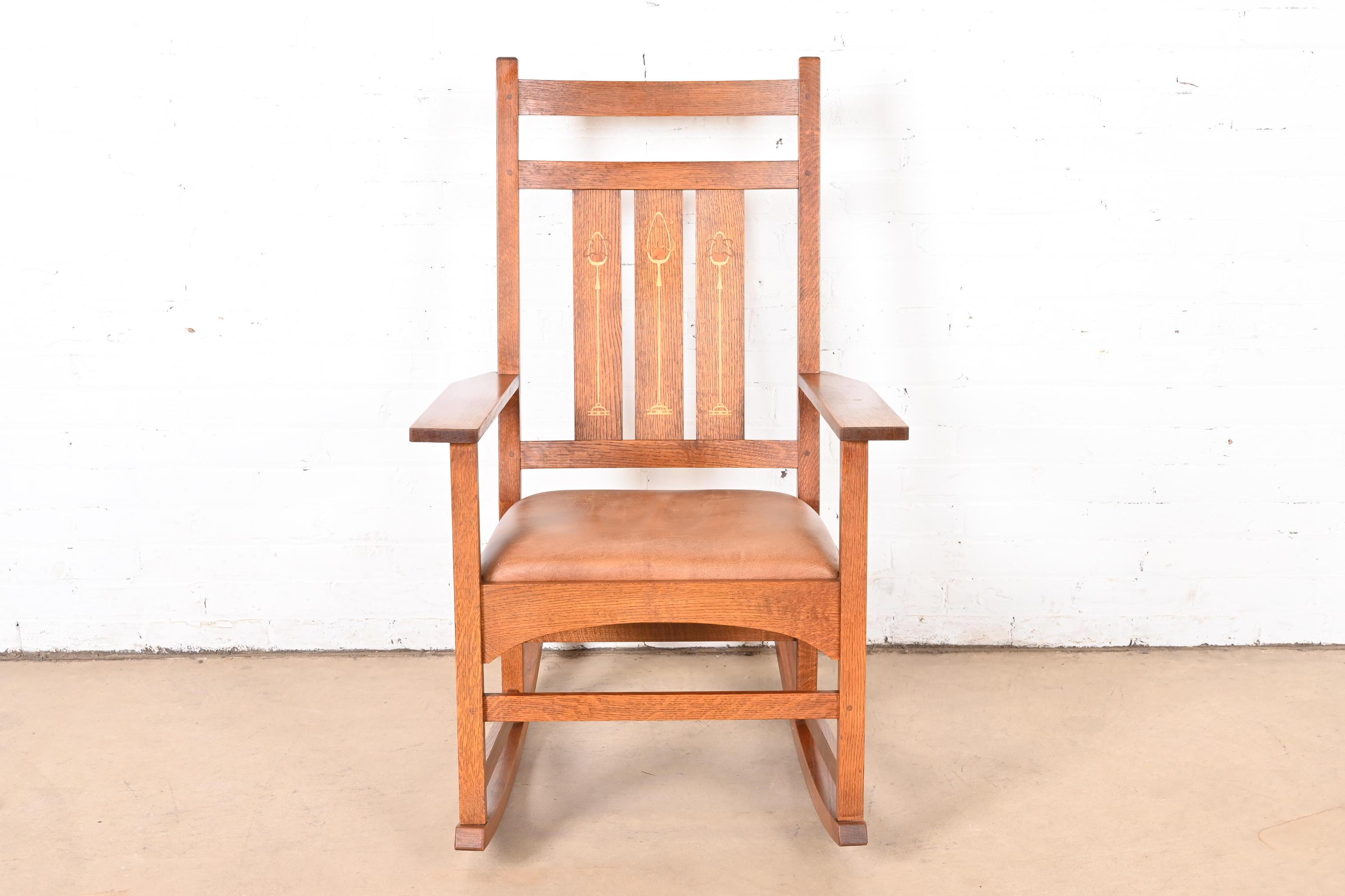 Arts and Crafts Stickley Harvey Ellis Collection Mission Arts & Crafts Rocking Chair For Sale