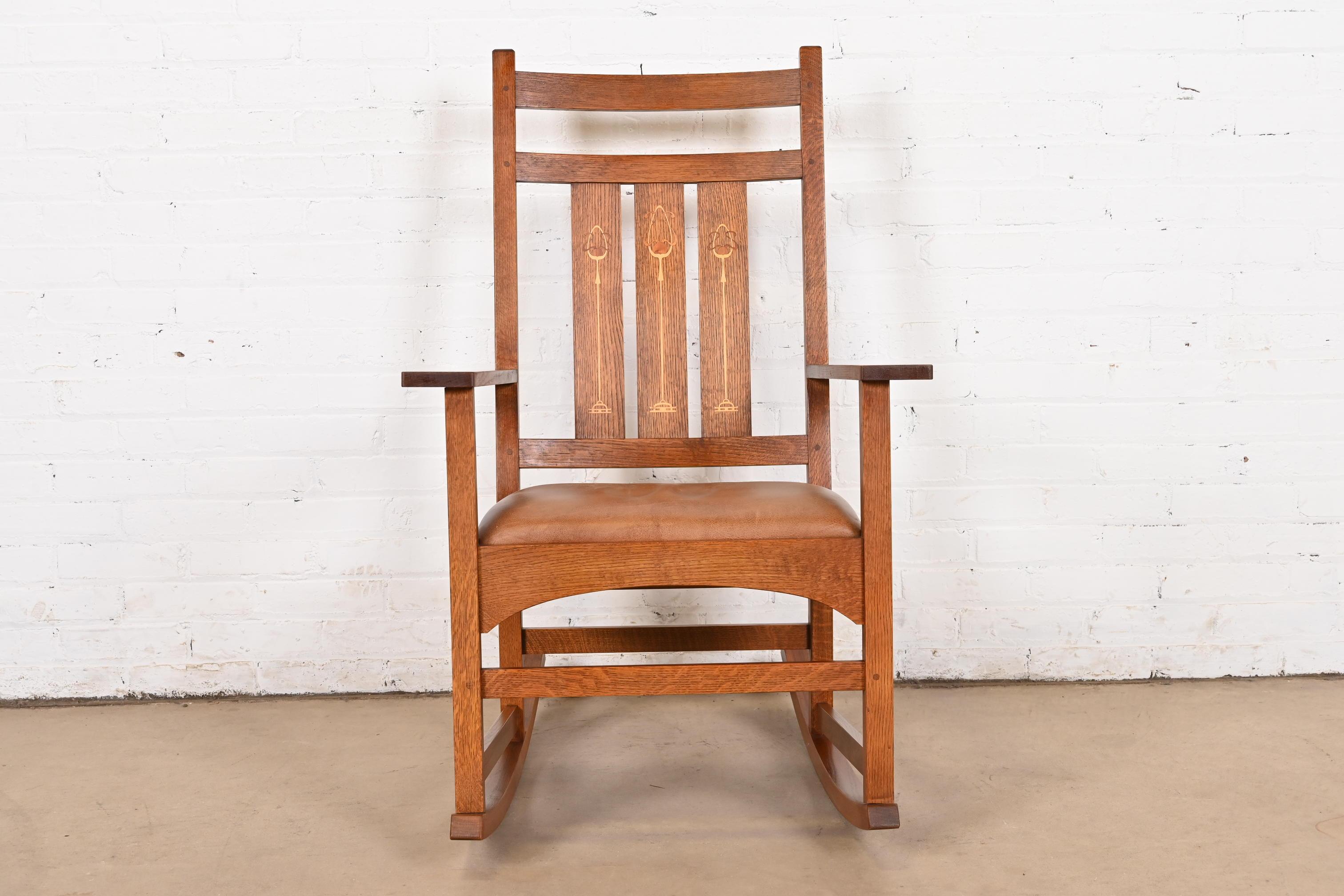 American Stickley Harvey Ellis Collection Mission Arts & Crafts Rocking Chair For Sale
